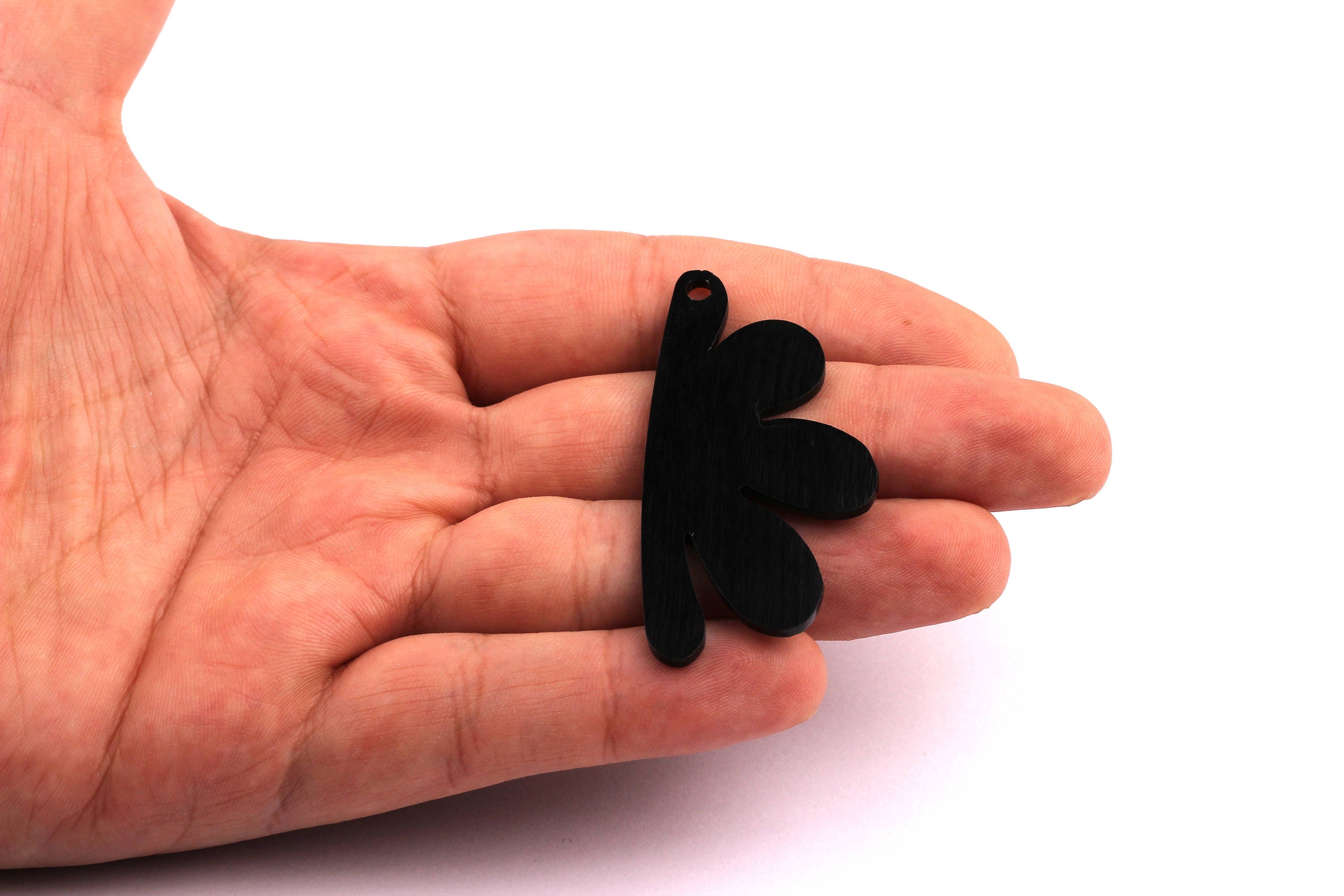 Aluminum Charms - Shell Shaped Pendant - Anodized Aluminium Charms - Wall Decor - Black Tone - 54x26x2mm - AA1101 - DOMEDBAZAAR