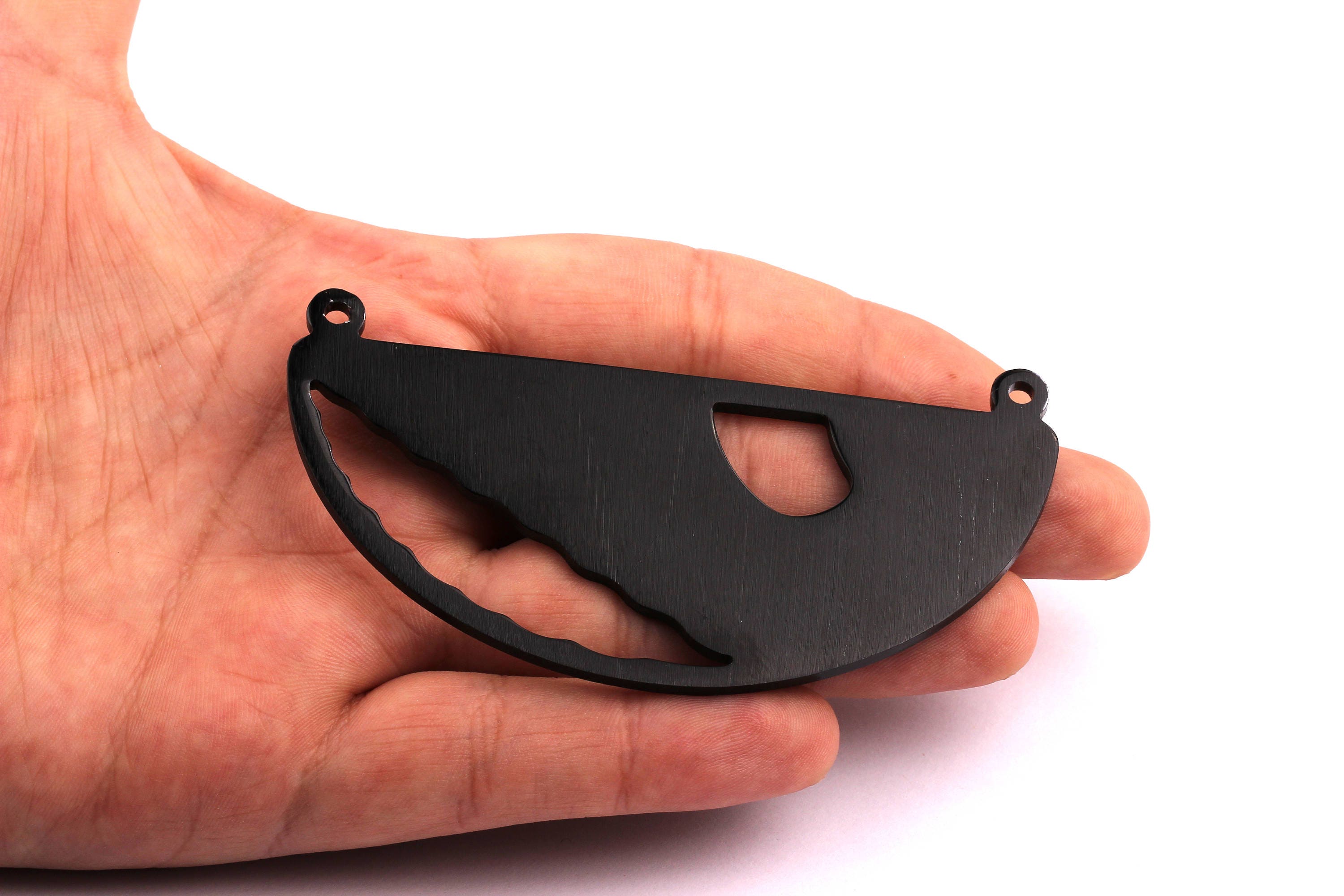 Aluminum Charms - Half Circle Shaped Pendant - Anodized Aluminium Charms - Wall Decor - Black Tone - 40x90x2.5mm - AA1104 - DOMEDBAZAAR