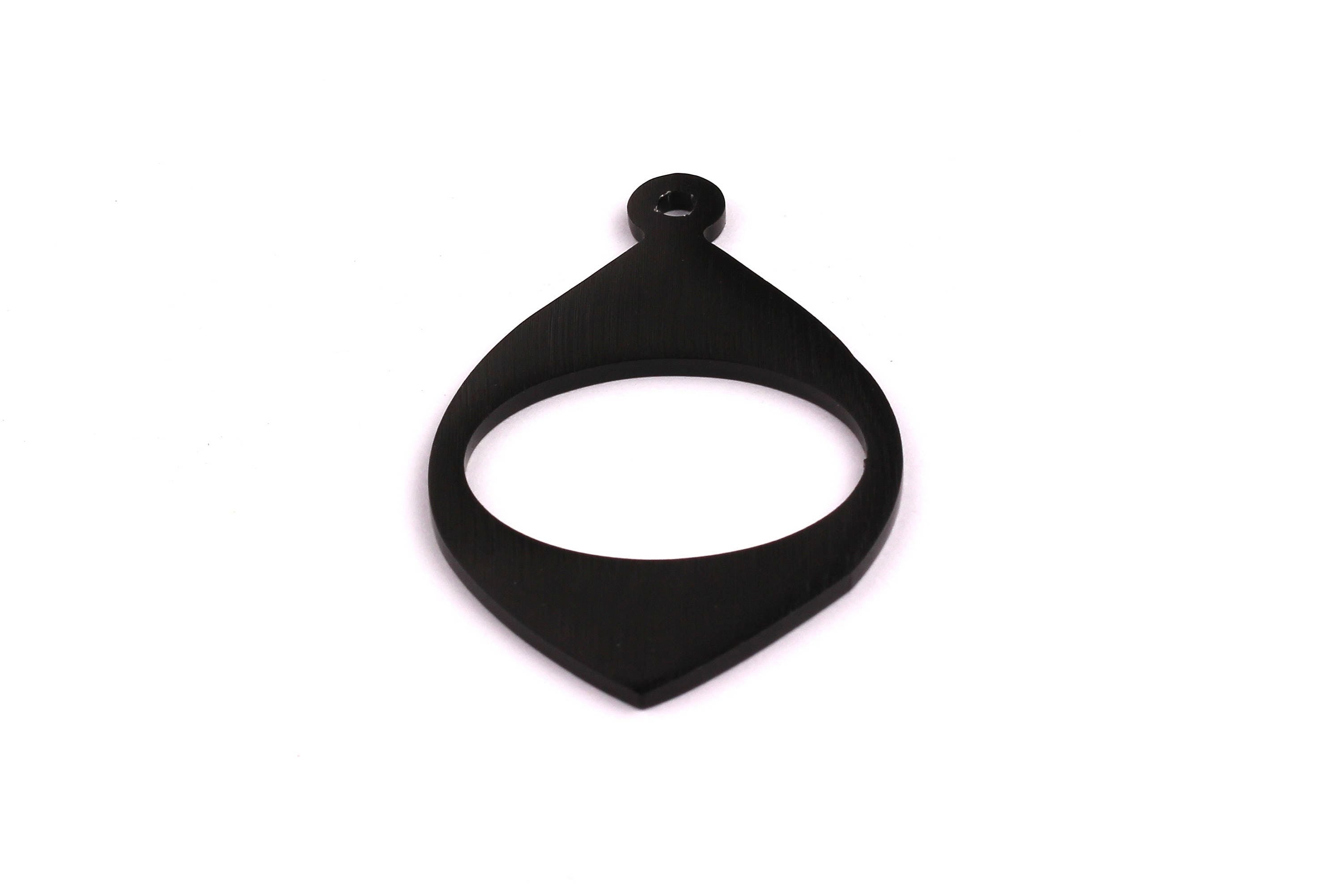 Aluminum Charms - Drop Shaped Pendant - Anodized Aluminium Charms - Wall Decor - Black Tone - 61x36x2mm - AA1109 - DOMEDBAZAAR