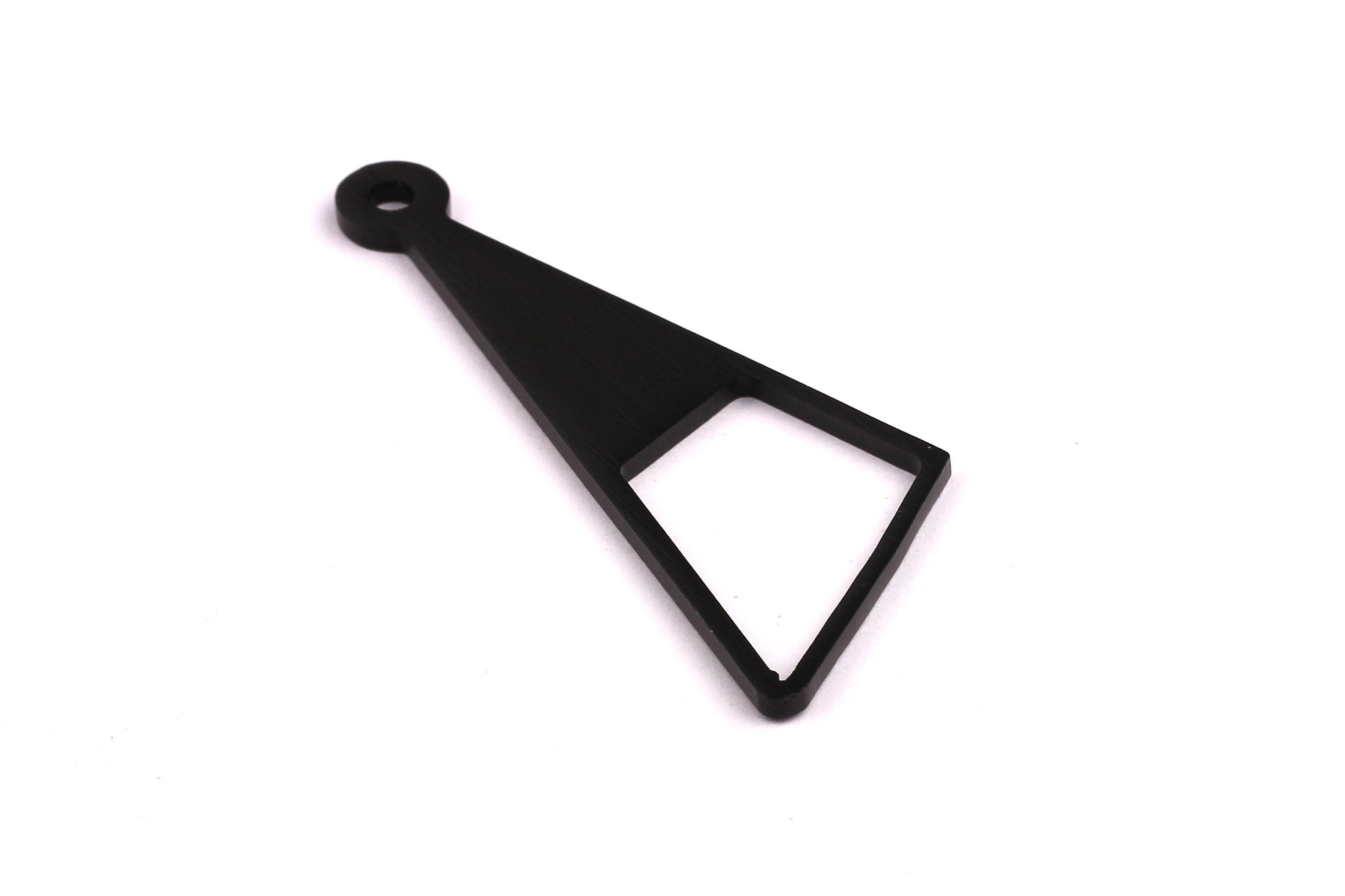 Aluminum Charms - Triangle Zipper Pull Shaped Pendant - Anodized Aluminium Charms - Wall Decor - Black Tone - 65x27x2mm - AA1115 - DOMEDBAZAAR