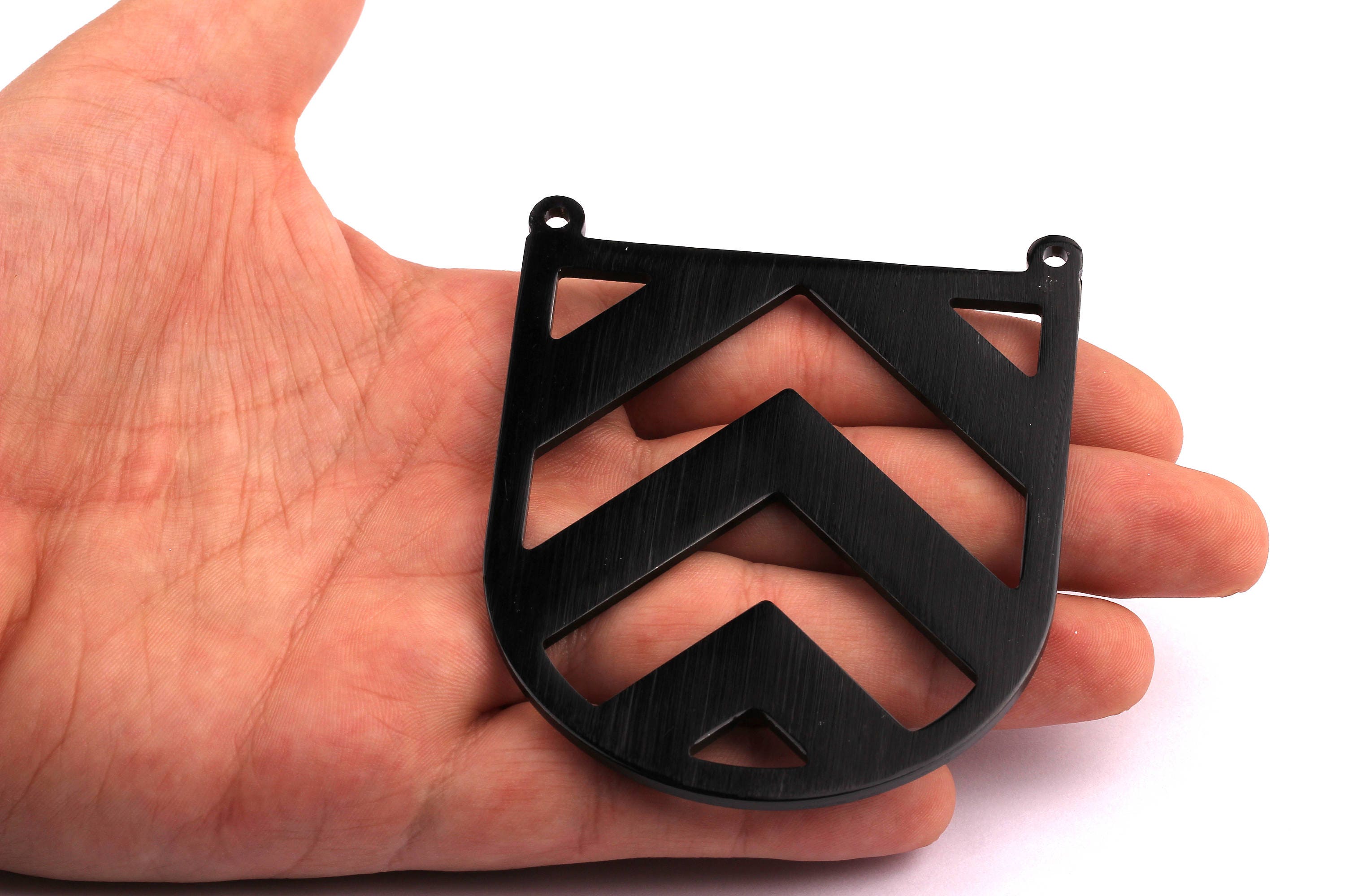 Aluminum Charms - Chevron Shaped Pendant - Anodized Aluminium Charms - Wall Decor - Black Tone - 74x66x2.5mm - AA1127 - DOMEDBAZAAR