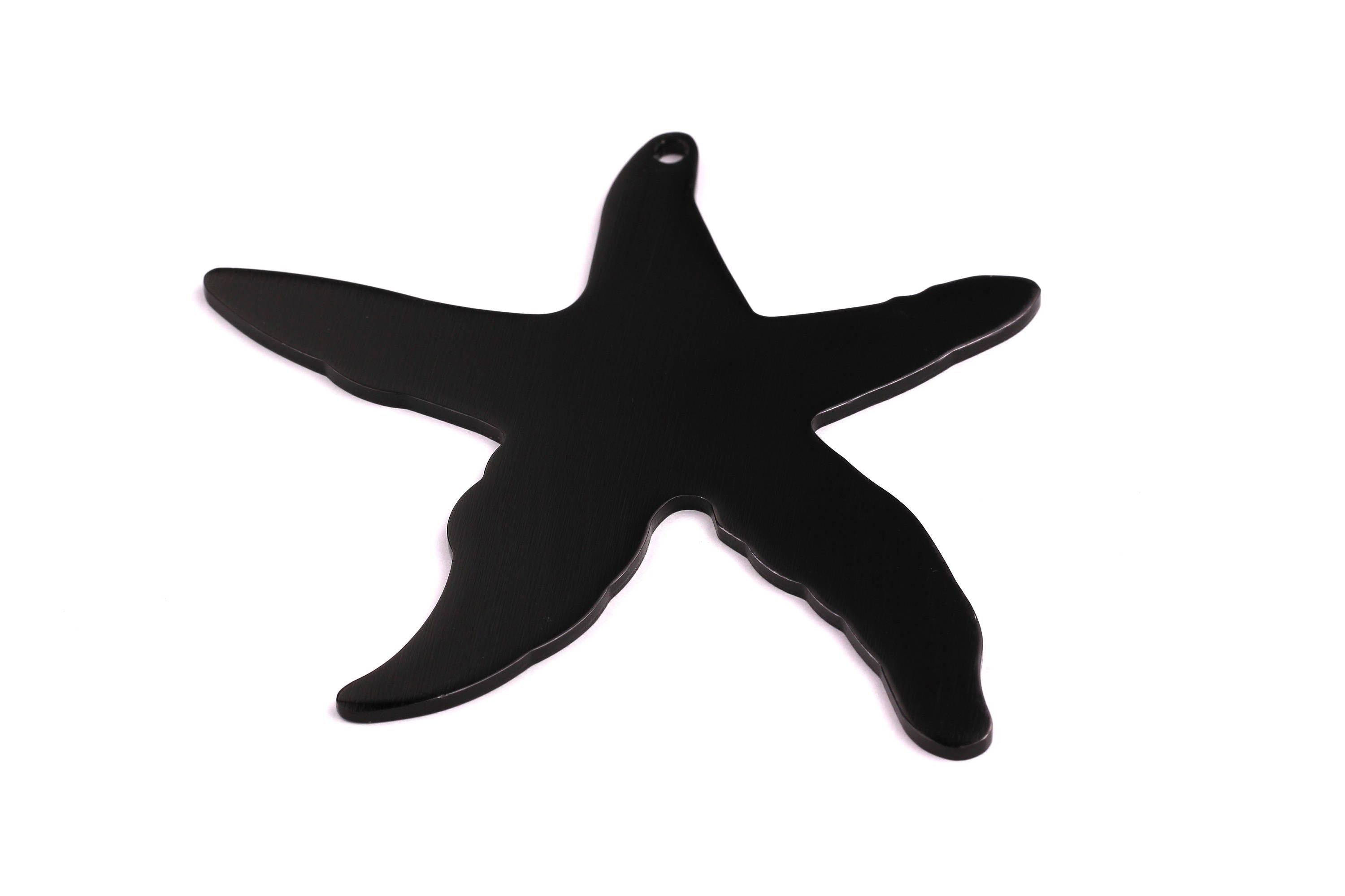 Aluminum Charms - Star Shaped Pendant - Anodized Aluminium Charms - Wall Decor - Black Tone - 127x110x2.5mm - AA1129 - DOMEDBAZAAR