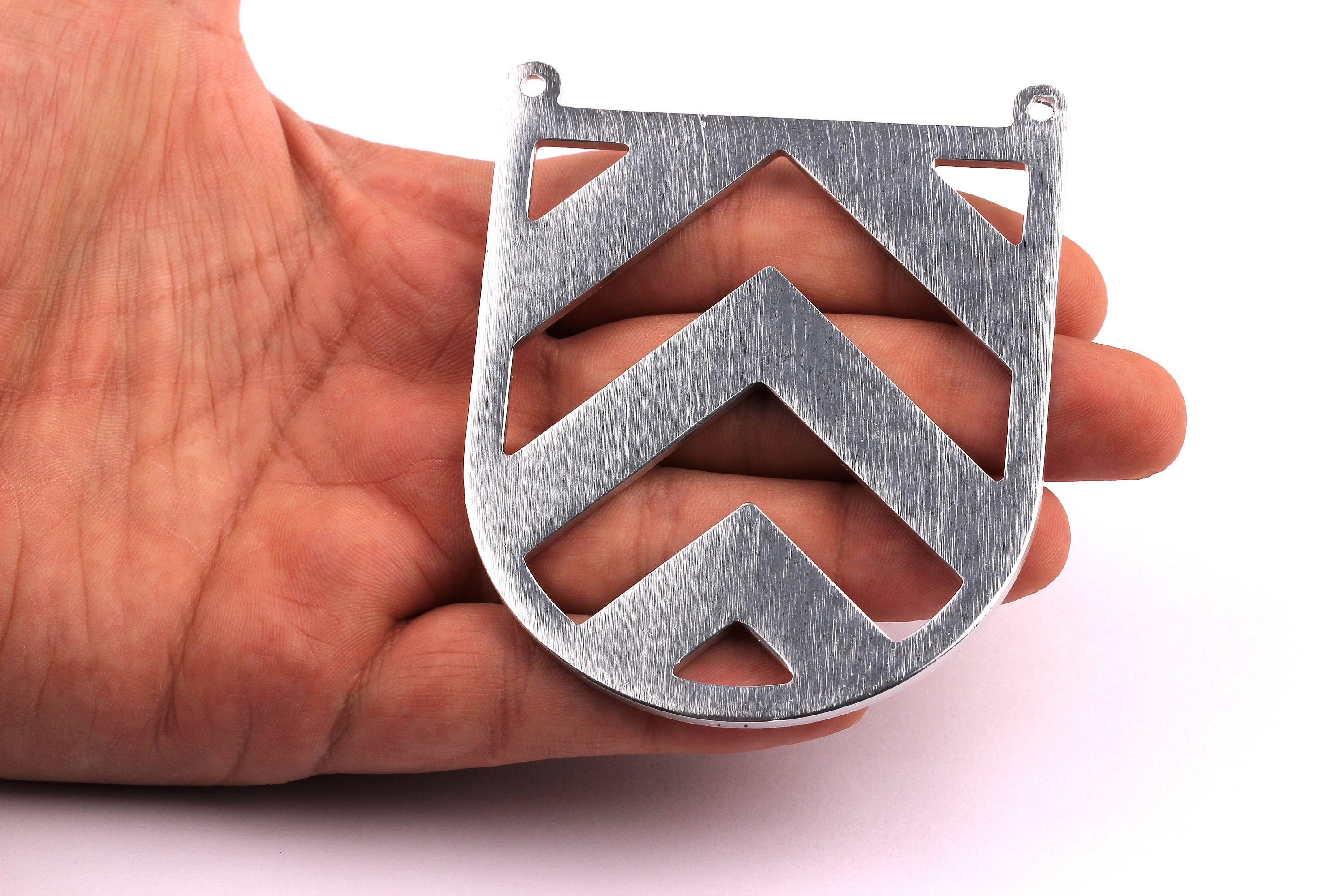 Aluminum Charms - Chevron Shaped Pendant - Anodized Aluminium Charms - Wall Decor - Silver Tone - 74x66x2.5mm - AA1083 - DOMEDBAZAAR