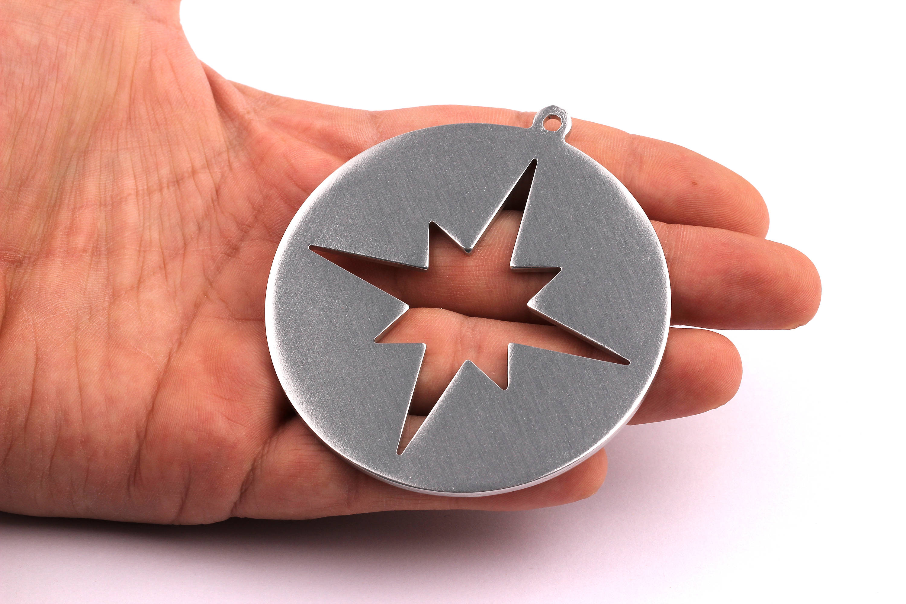 Aluminum Charms - Circle Shaped Pendant - Anodized Aluminium Charms - Wall Decor - Silver Tone - 69x69x2.3mm - AA1082 - DOMEDBAZAAR