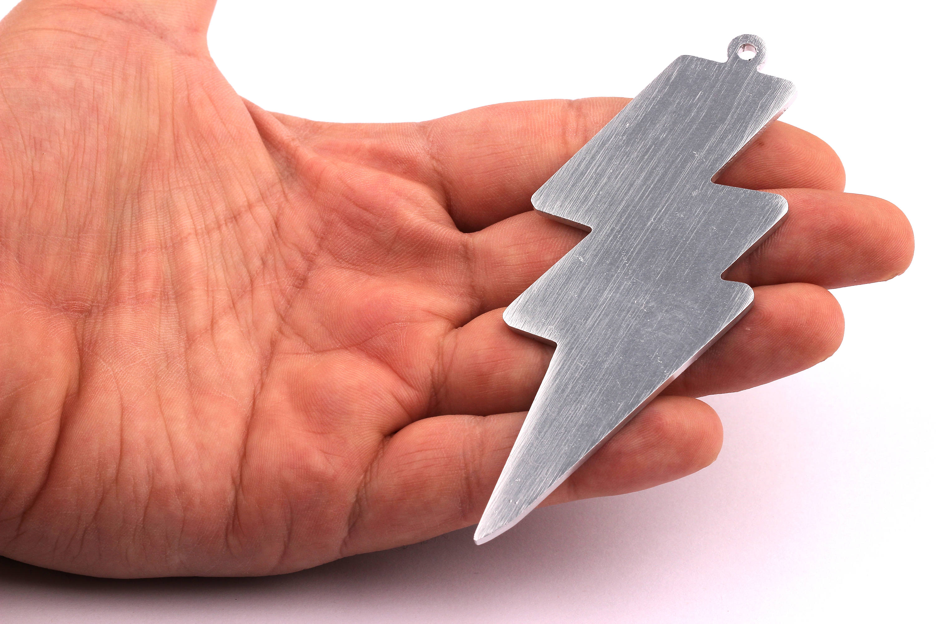 Aluminum Charms - Lightning Shaped Pendant - Anodized Aluminium Charms - Wall Decor - Silver Tone - 101x40x2.5mm - AA1081 - DOMEDBAZAAR