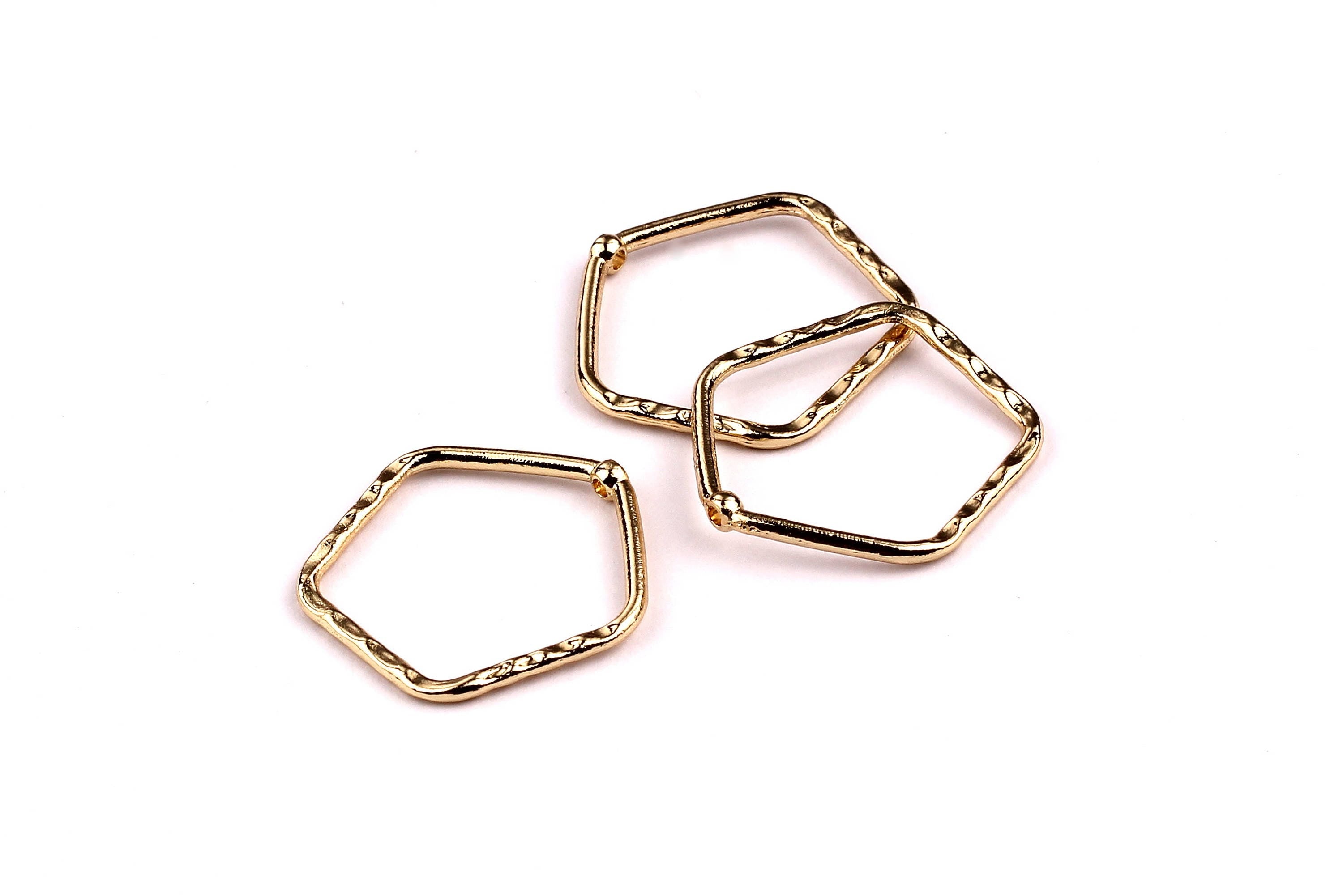 Pentagon Shaped Charms- Zinc Alloy Earring Findings - Gold Tone - Alloy Pendant for Necklace - Jewelry Supplies - 25x25x1.7mm - ZZ1154 - DOMEDBAZAAR