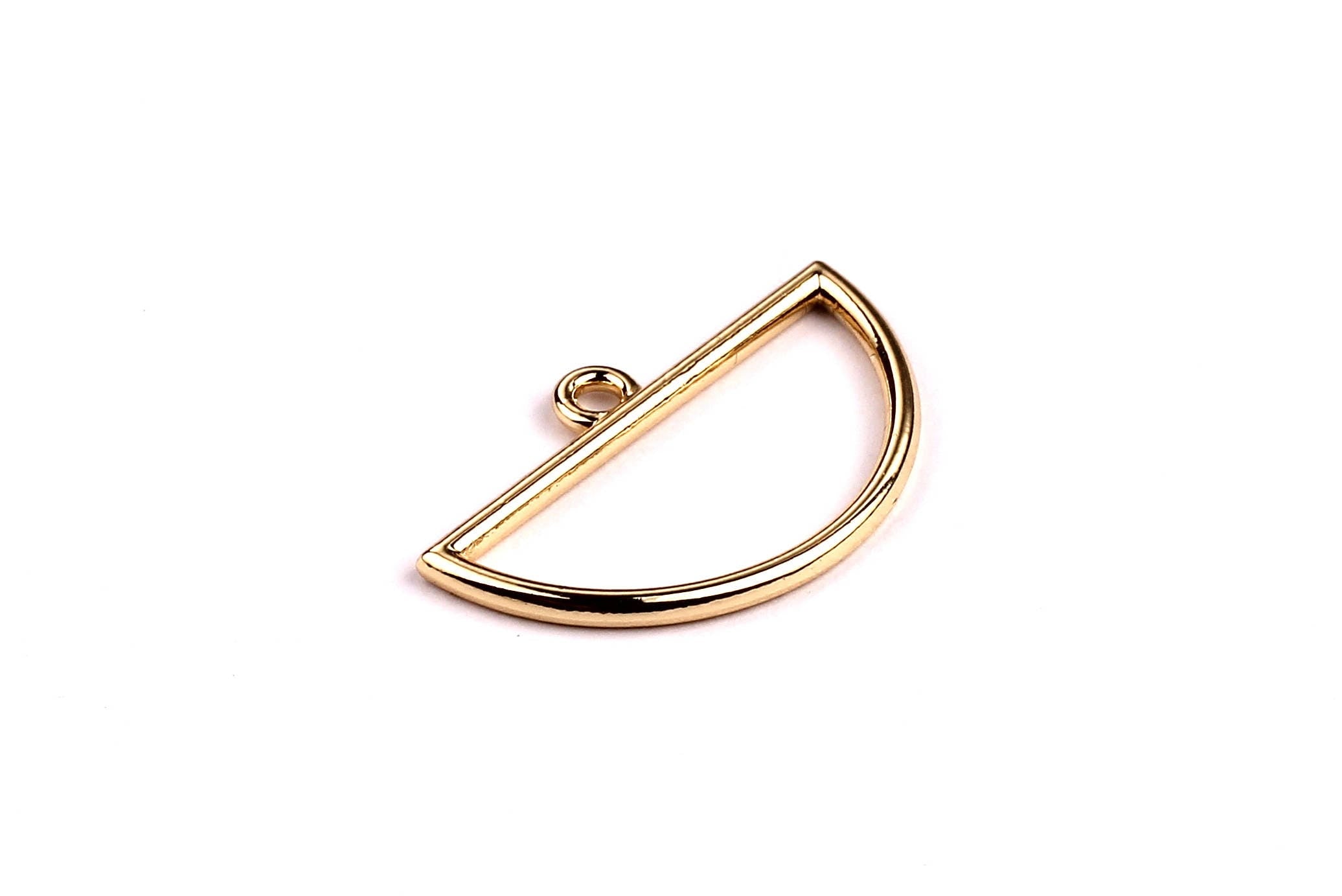 Semicircle Shaped Charms- Zinc Alloy Earring Findings - Gold Tone - Alloy Pendant for Necklace - Jewelry Supplies - 29x18x2mm - ZZ1156 - DOMEDBAZAAR