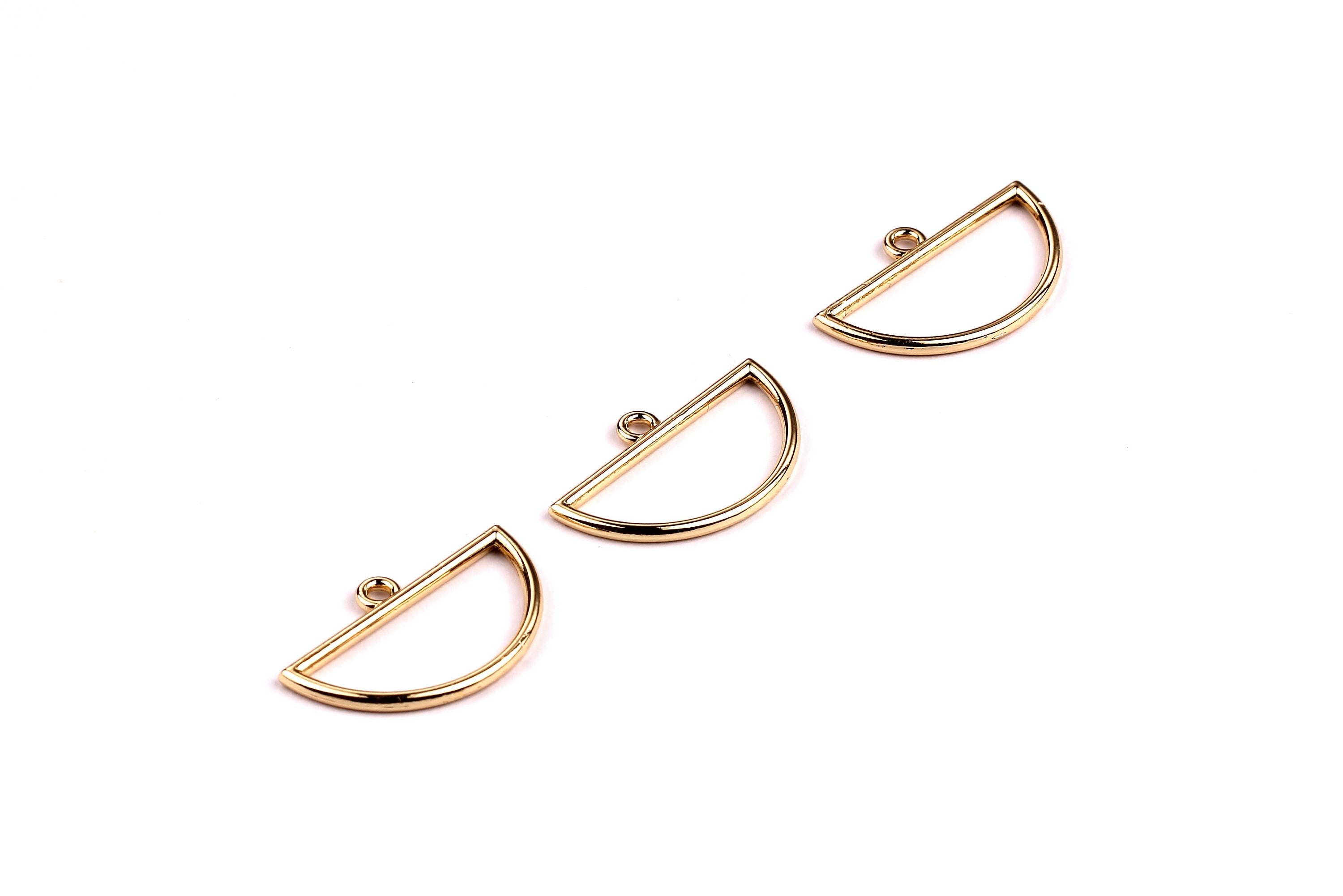 Semicircle Shaped Charms- Zinc Alloy Earring Findings - Gold Tone - Alloy Pendant for Necklace - Jewelry Supplies - 29x18x2mm - ZZ1156 - DOMEDBAZAAR