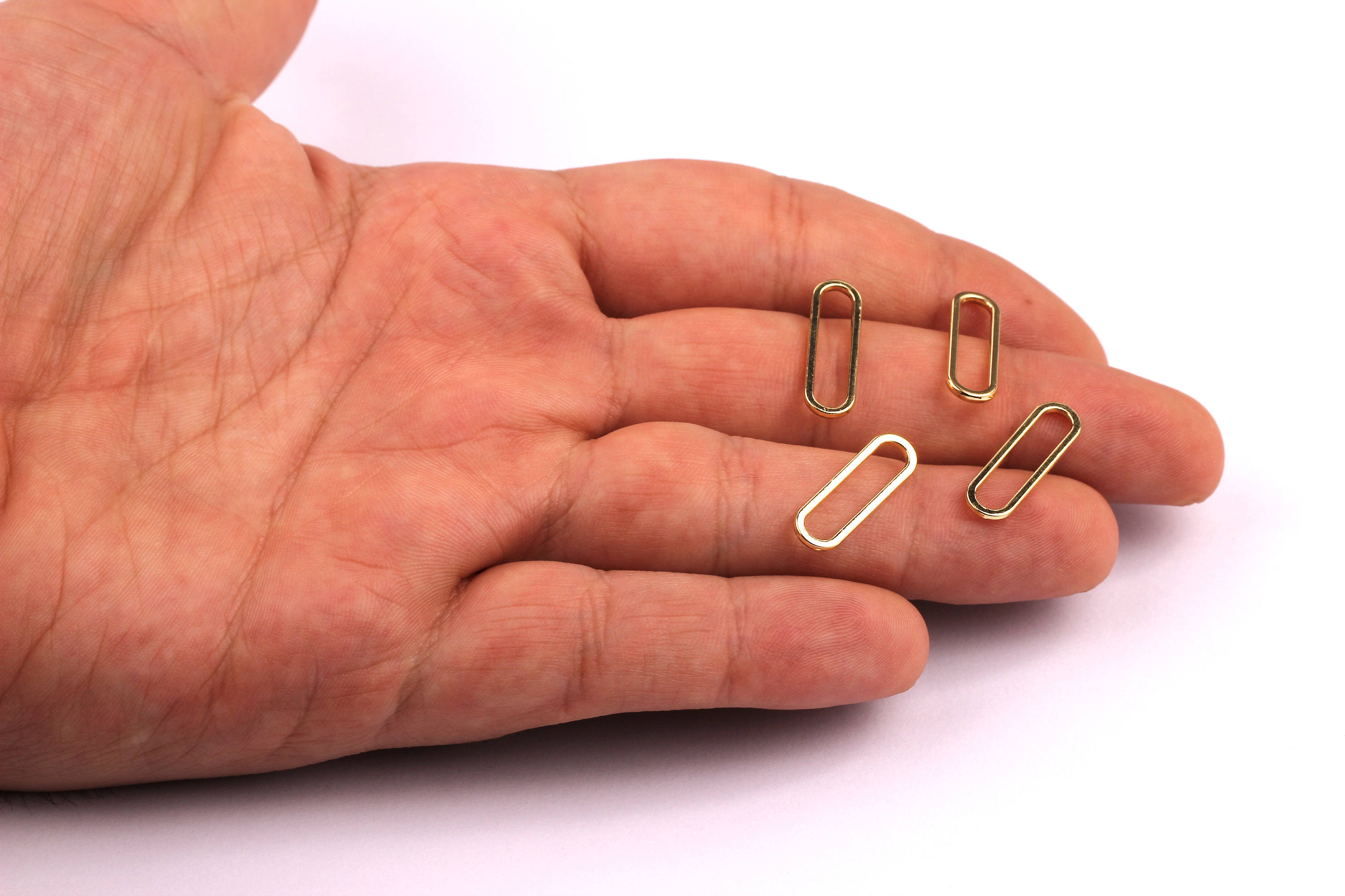 Clip Shaped Charms- Zinc Alloy Earring Findings - Gold Tone Connector - Alloy Pendant for Necklace - Jewelry Supplies - 19x6x1.2mm - ZZ1161 - DOMEDBAZAAR