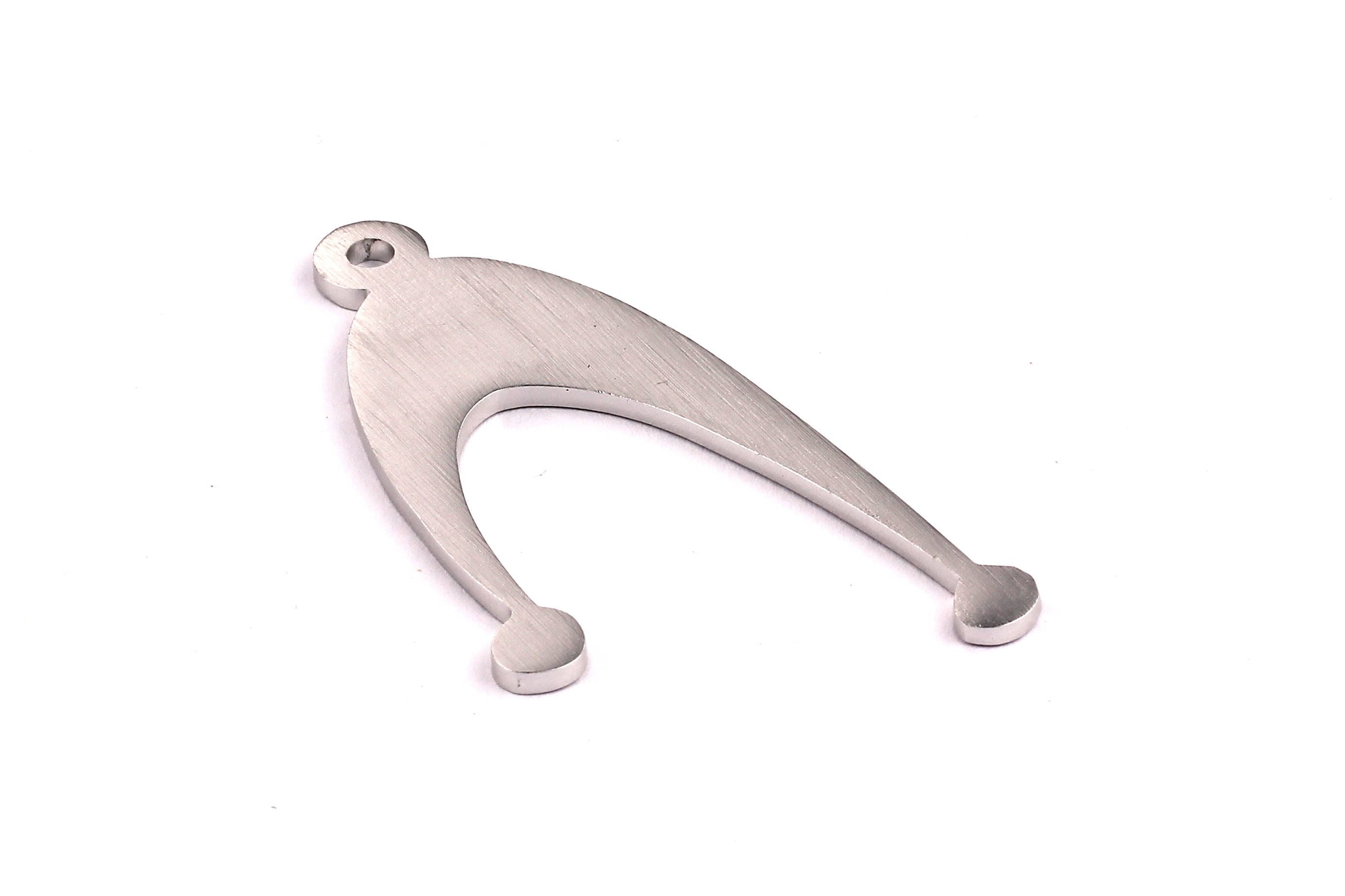 Aluminum Charms - U Shaped Pendant - Anodized Aluminium Charms - Wall Decor - Silver Tone - 60x35x2mm - AA1055 - DOMEDBAZAAR