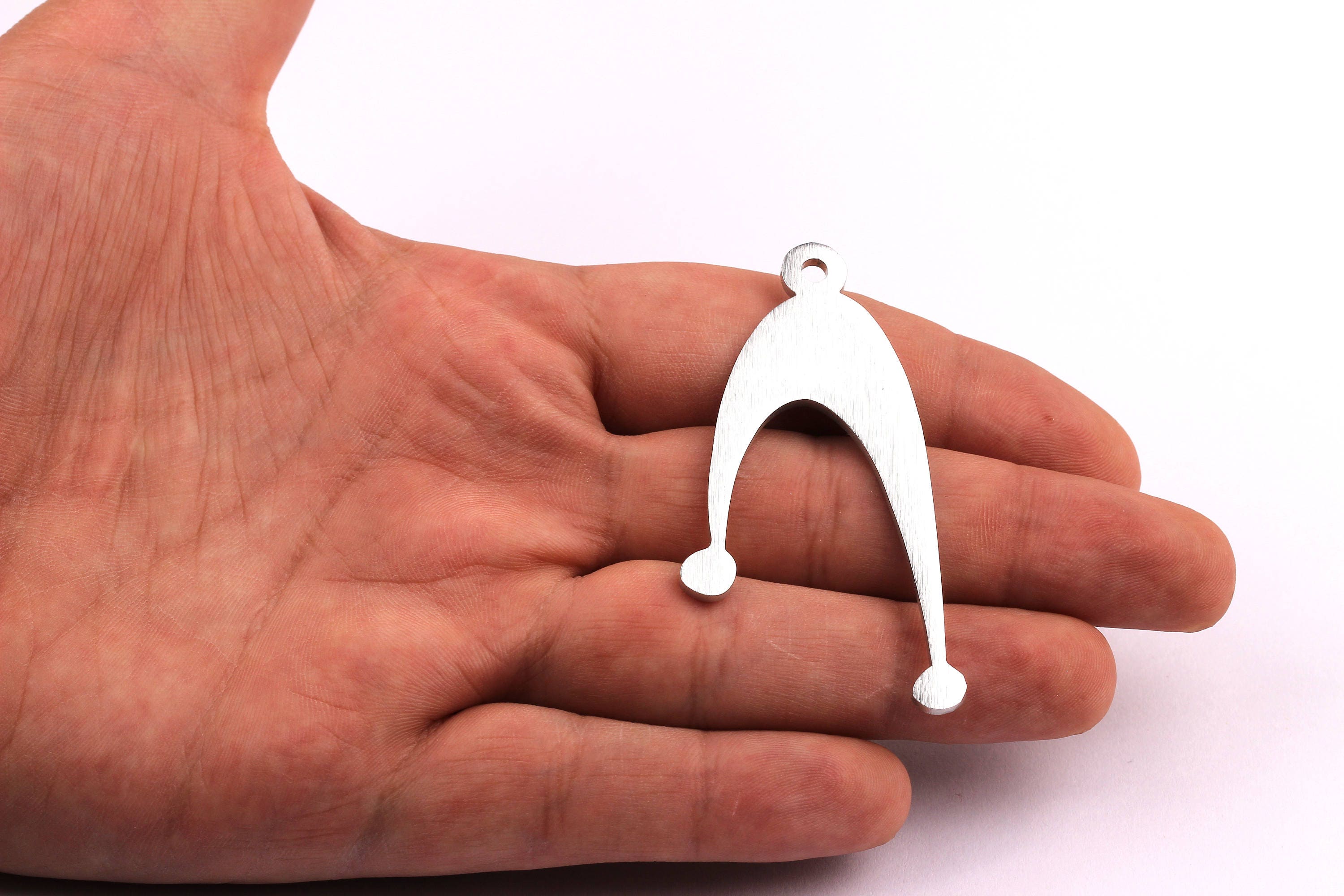 Aluminum Charms - U Shaped Pendant - Anodized Aluminium Charms - Wall Decor - Silver Tone - 60x35x2mm - AA1055 - DOMEDBAZAAR