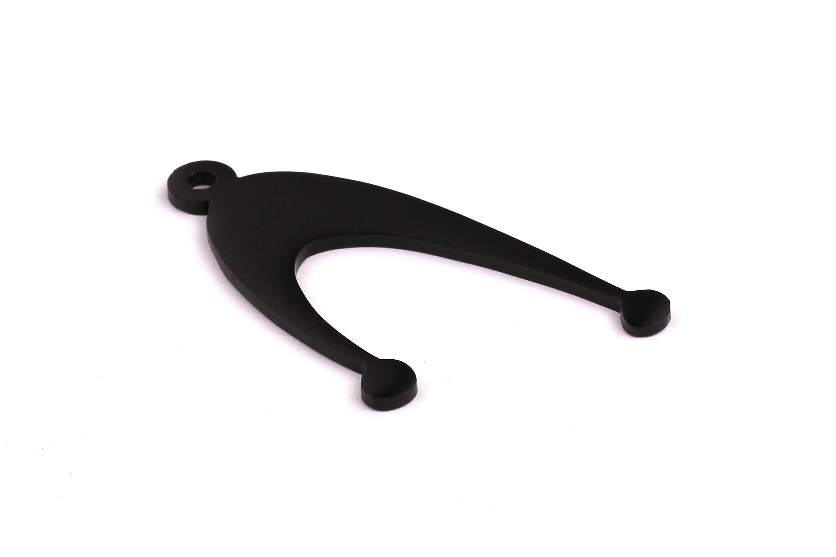 Aluminum Charms - U Shaped Pendant - Anodized Aluminium Charms - Wall Decor - Black Tone - 60x35x2mm - AA1114 - DOMEDBAZAAR