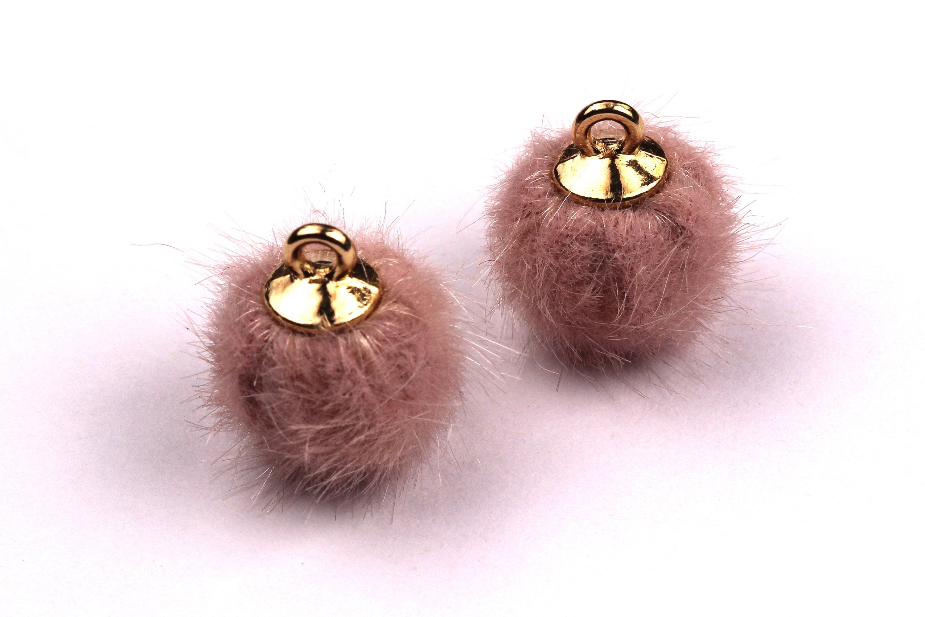 Pom Pom Earring Charms - Fur Ball Pendant - Aluminum Alloy - Earring Findings - Jewelry Accessories - 15x10mm - TT1001P - DOMEDBAZAAR