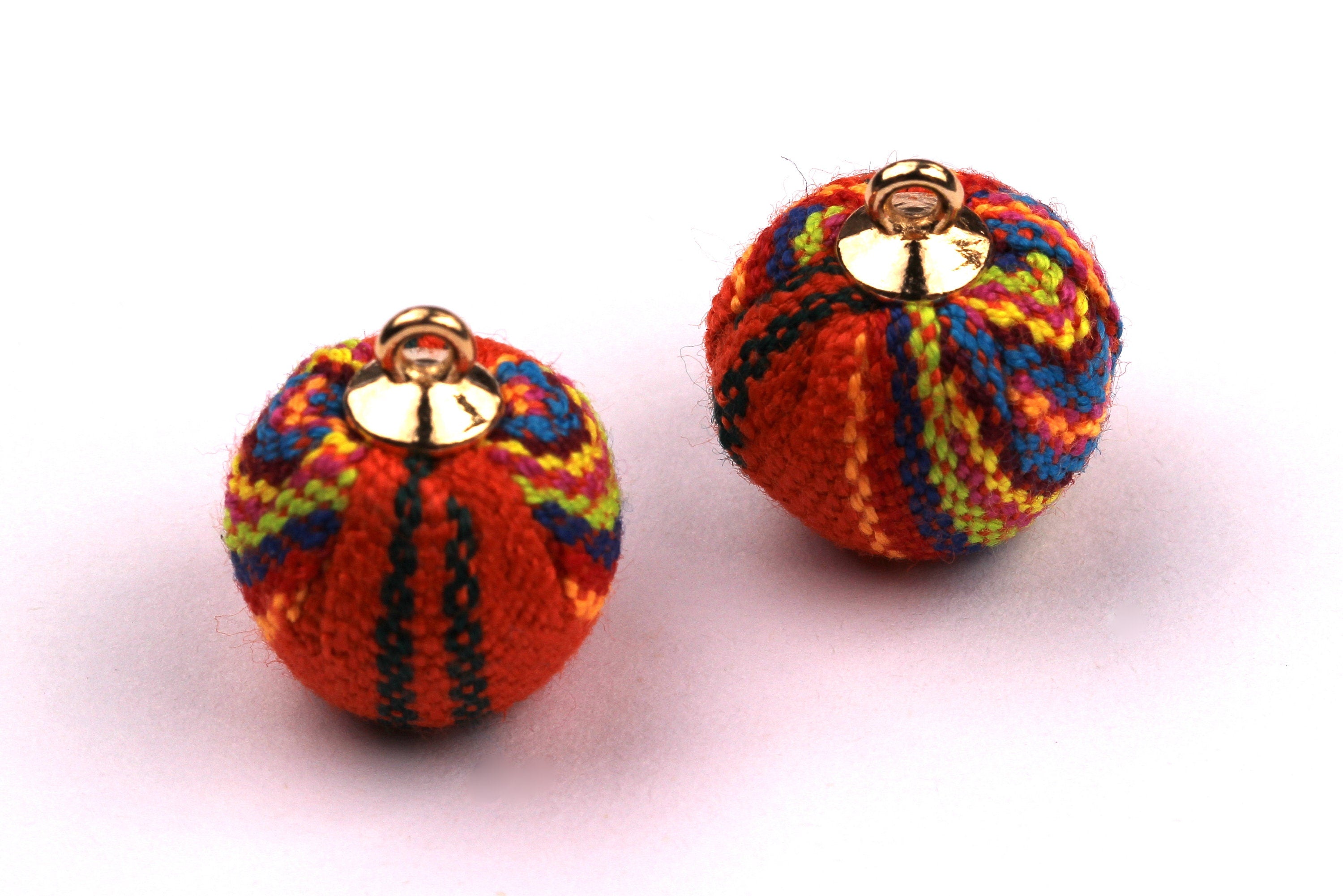 Pom Pom Earring Charms - Fur Ball Pendant - Aluminum Alloy - Earring Findings - Jewelry Accessories - 17x15mm - TT1005 - DOMEDBAZAAR