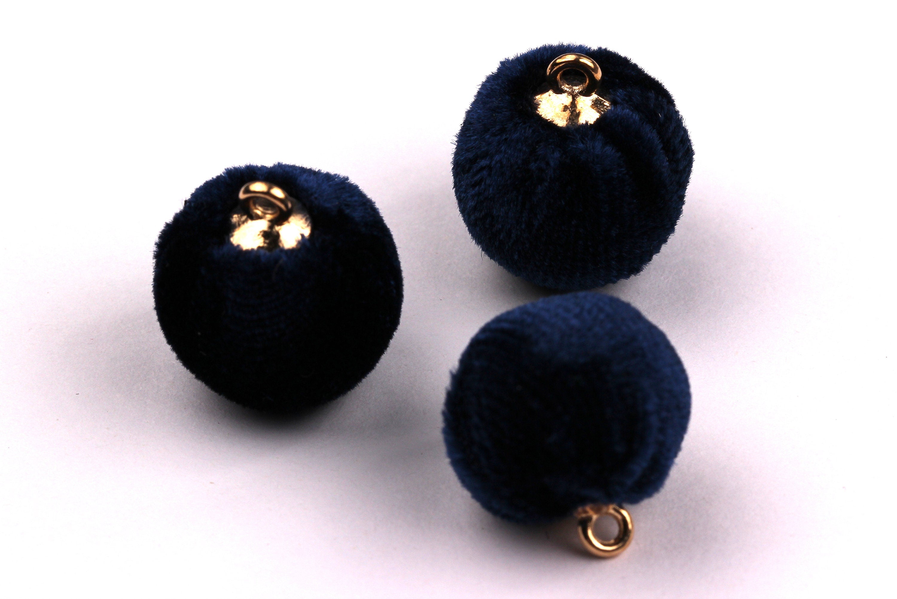 Pom Pom Earring Charms - Fur Ball Pendant - Aluminum Alloy - Earring Findings - Jewelry Accessories - 17x15mm - TT1007 - DOMEDBAZAAR