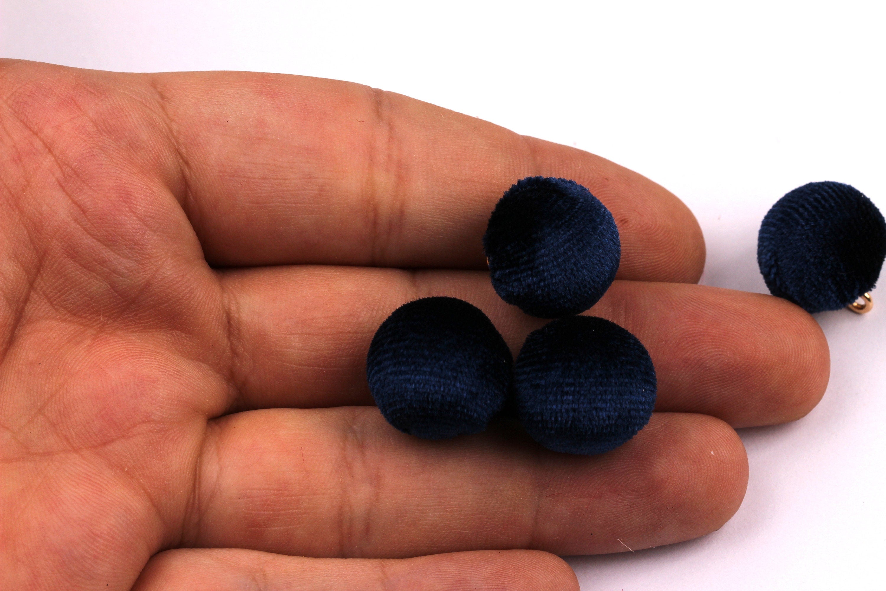 Pom Pom Earring Charms - Fur Ball Pendant - Aluminum Alloy - Earring Findings - Jewelry Accessories - 17x15mm - TT1007 - DOMEDBAZAAR