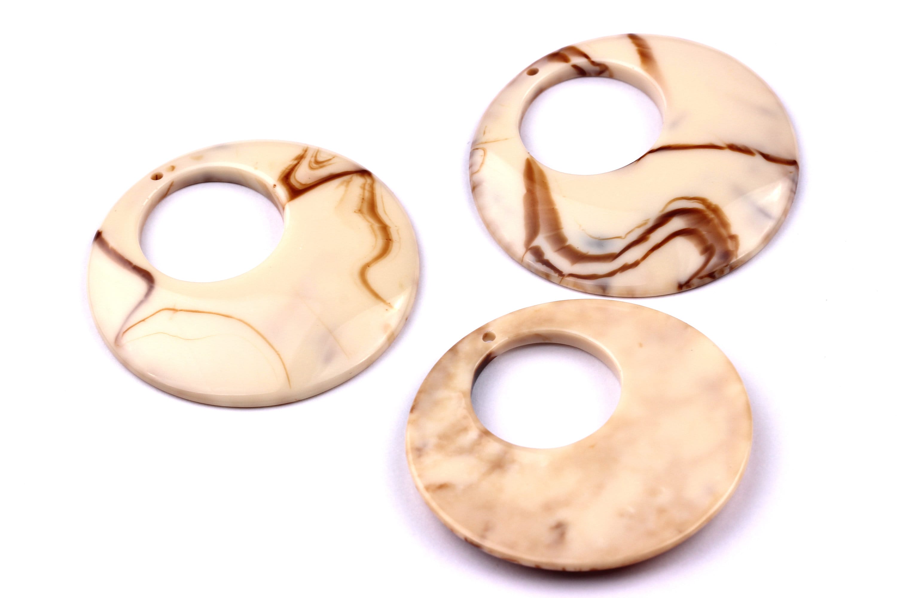 Acrylic Circle Charms - Circle Earrings and Pendant - Earring Findings - Jewelry Supplies - 48x5mm - AC1016A - DOMEDBAZAAR