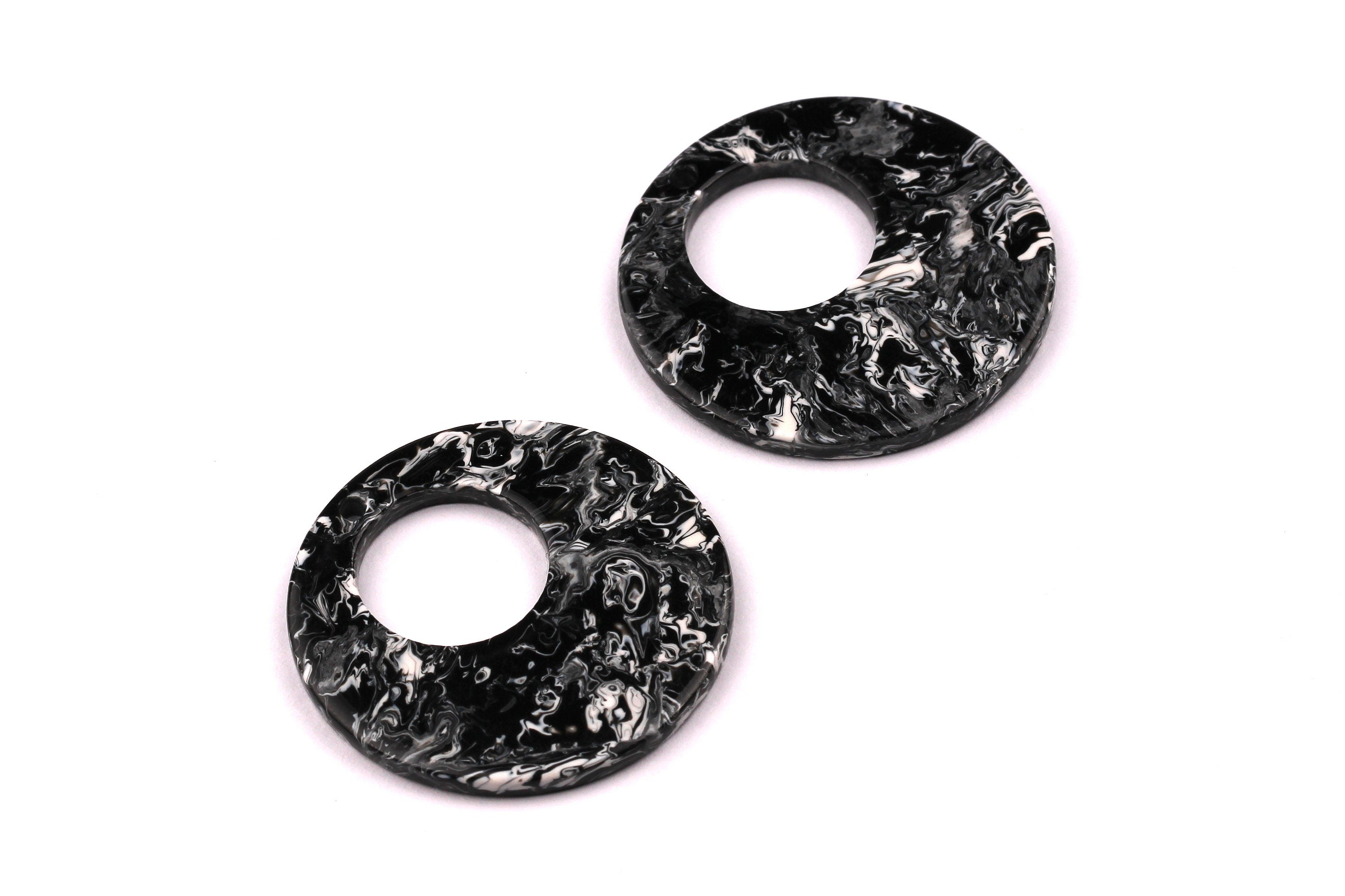 Acetate Circle Charms - Circle Earrings and Pendant - Earring Findings - Jewelry Supplies - Jewelry Supplies - 34x2.6mm - AC1005H - DOMEDBAZAAR
