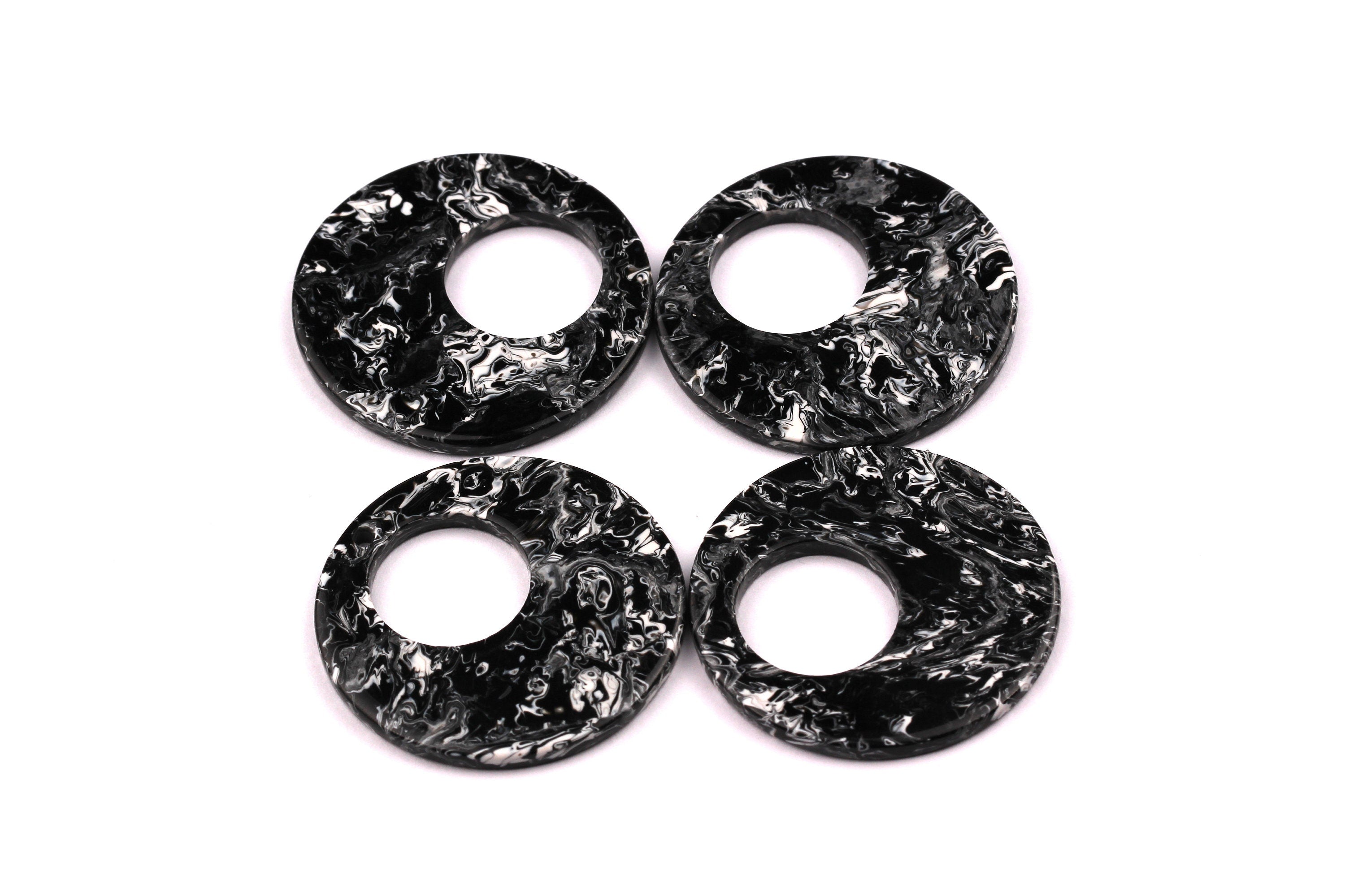 Acetate Circle Charms - Circle Earrings and Pendant - Earring Findings - Jewelry Supplies - Jewelry Supplies - 34x2.6mm - AC1005H - DOMEDBAZAAR