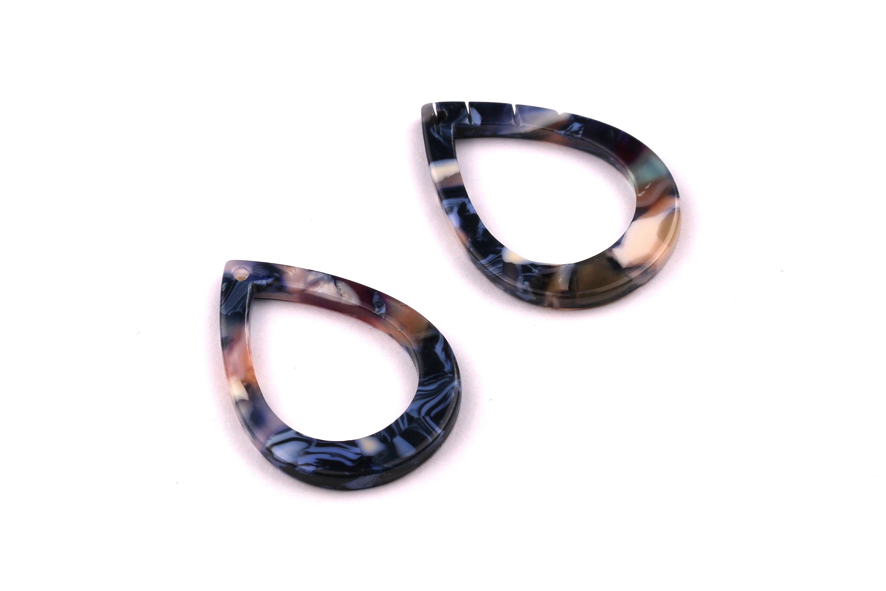 Acetate Drop Charms - Drop Earrings and Pendant - Earring Findings - Jewelry Supplies - Color Code: A19 - 31x2.4mm - AC1023A - DOMEDBAZAAR