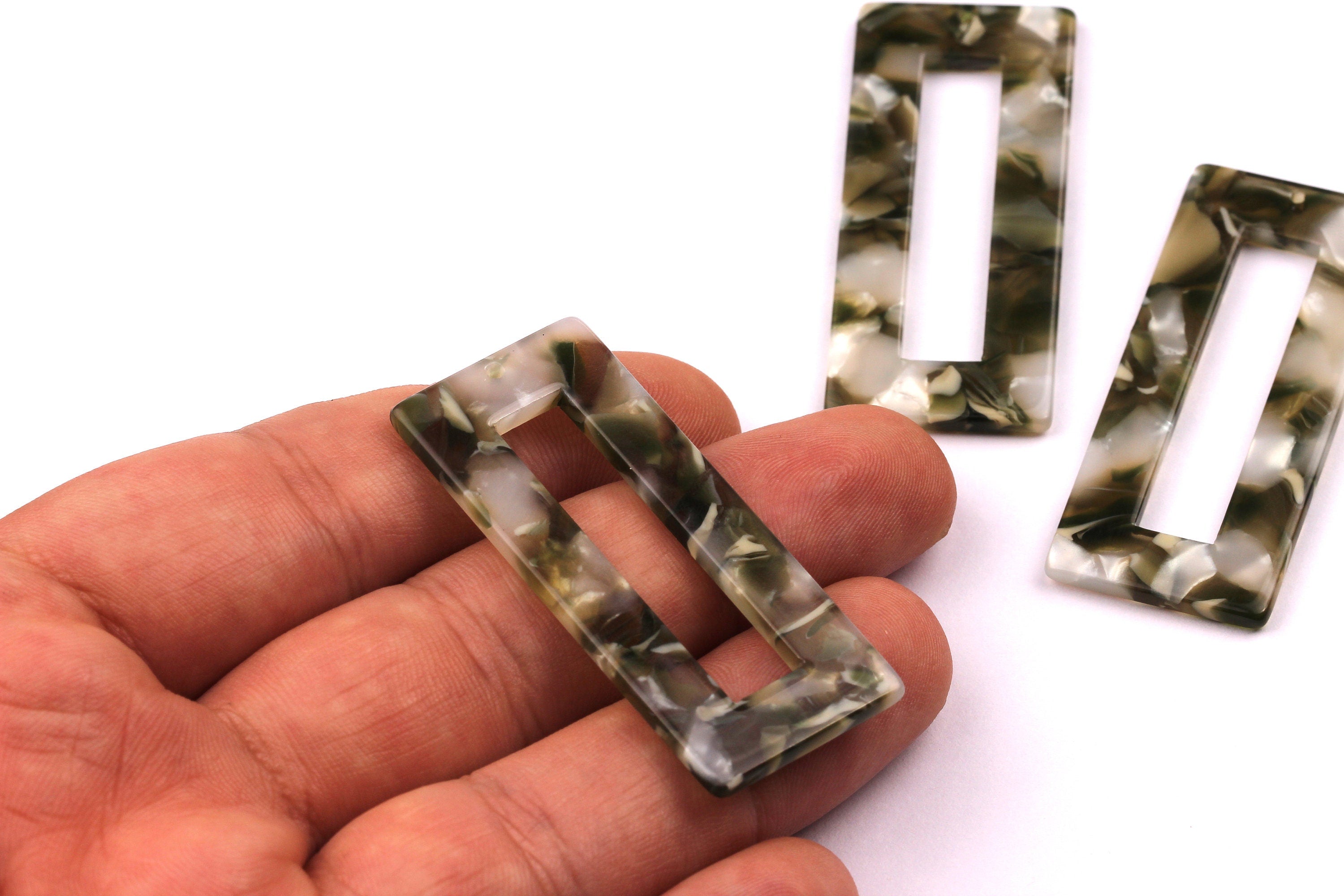 Acetate Rectangle Charms - Rectangle Pendant - Earring Findings - Jewelry Supplies - Color Code: A86 - 48x20mm - AC1025F - DOMEDBAZAAR