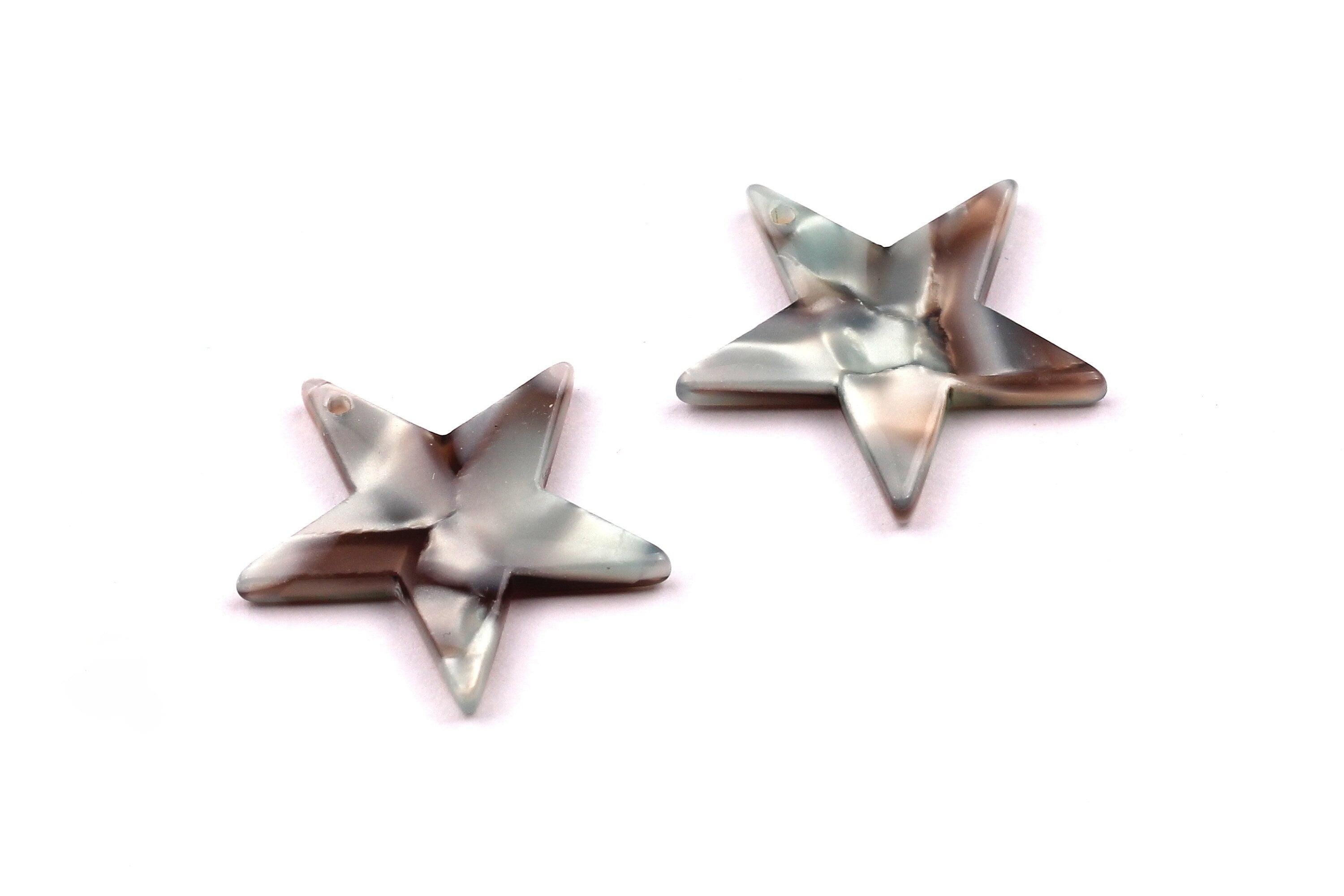 Acetate Star Charms - Star Earrings and Pendant - Earring Findings - Jewelry Supplies - Color Code: A22 - 24x2.5mm - AC1029B - DOMEDBAZAAR