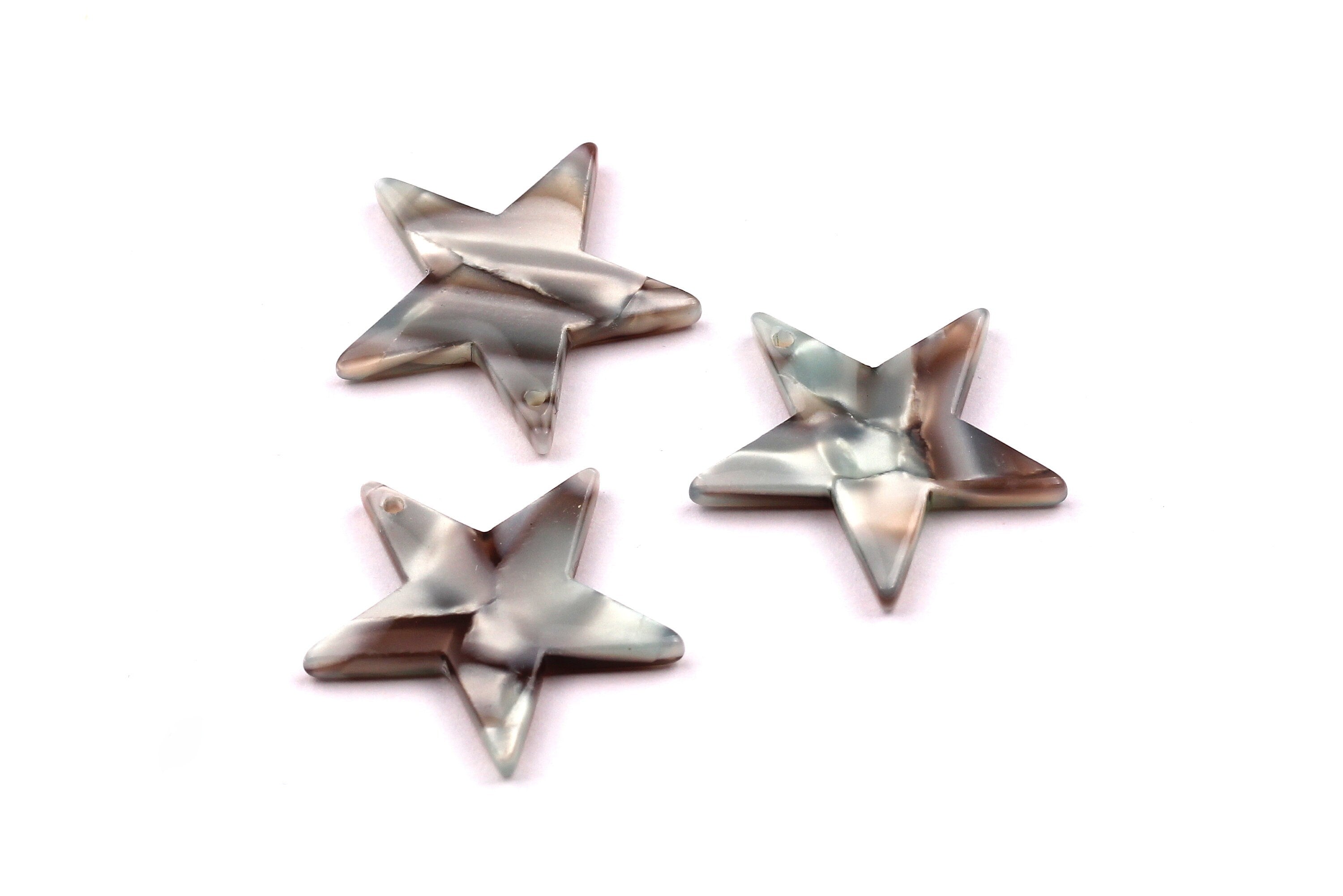 Acetate Star Charms - Star Earrings and Pendant - Earring Findings - Jewelry Supplies - Color Code: A22 - 24x2.5mm - AC1029B - DOMEDBAZAAR