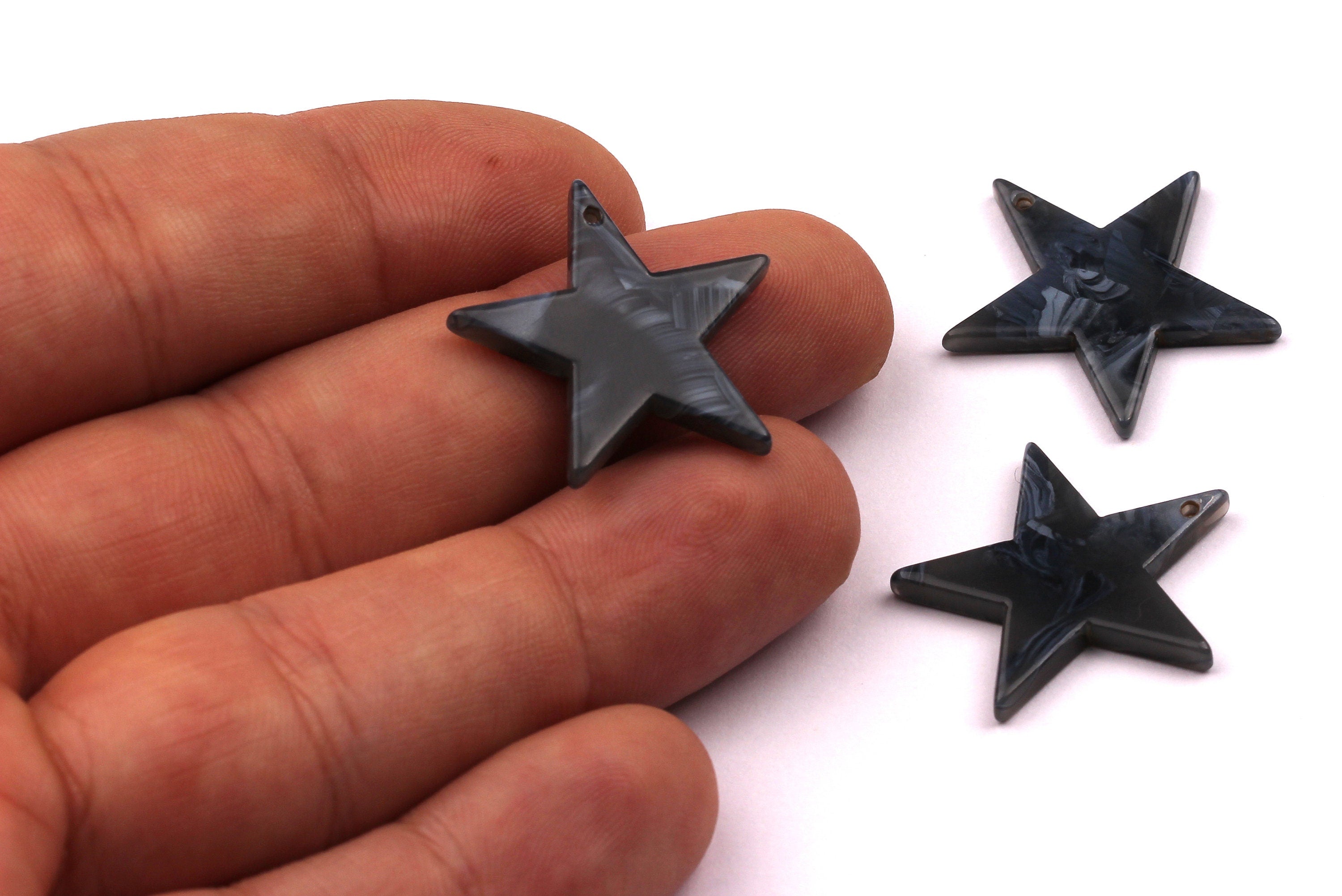 Acetate Star Charms - Star Earrings and Pendant - Earring Findings - Jewelry Supplies - 24x2.5mm - AC1029E - DOMEDBAZAAR
