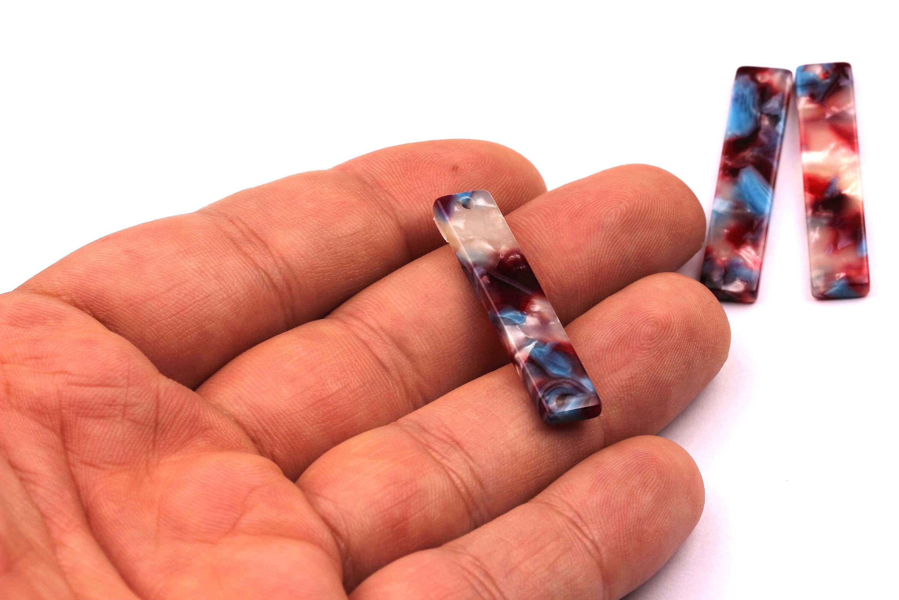 Acetate Stick & Bar Charms - Stick Earrings and Pendant - Earring Findings - Jewelry Supplies - Color Code: A52 - 34x7mm - AC1026K - DOMEDBAZAAR