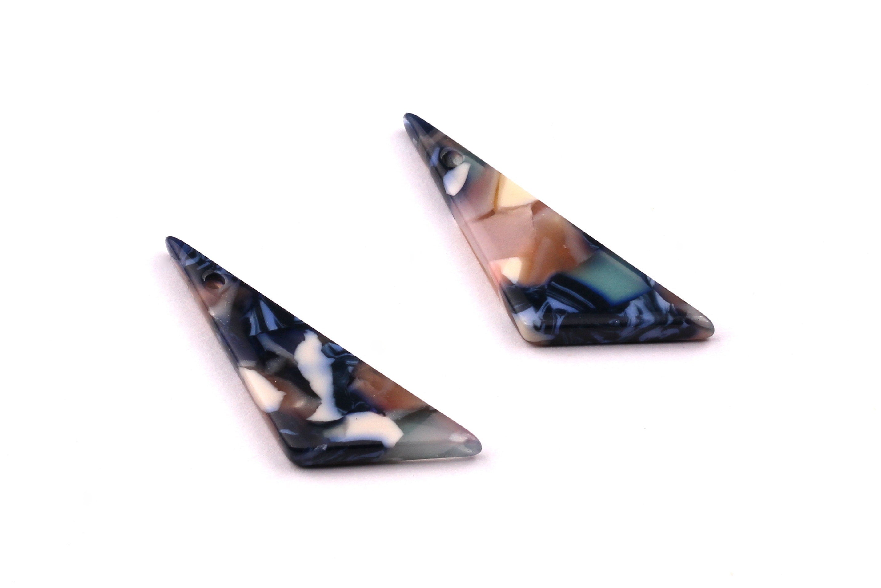 Acetate Triangle Charms - Triangle Earrings and Pendant - Earring Findings - Jewelry Supplies - 34x10mm - AC1027K - DOMEDBAZAAR