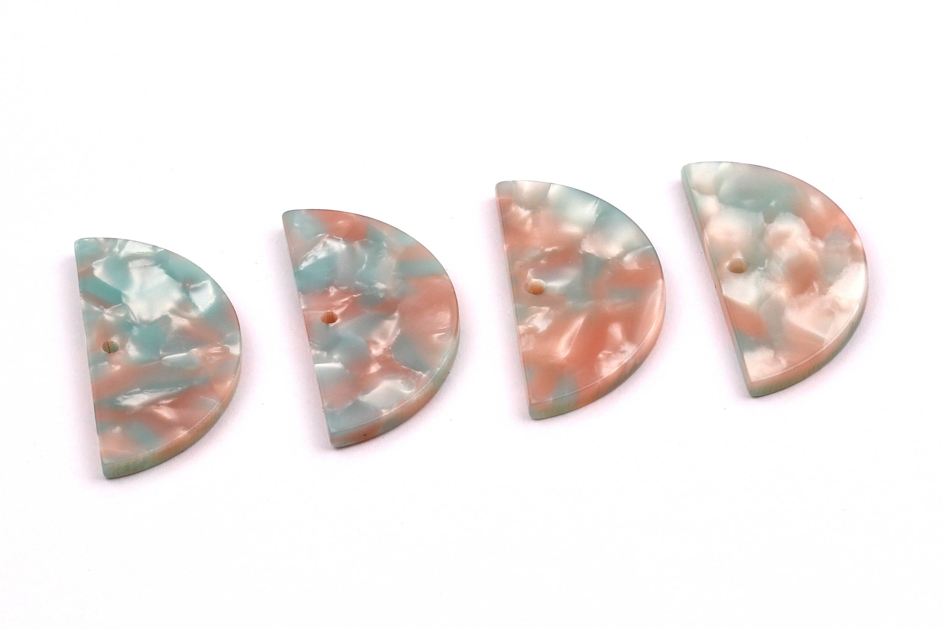 Acetate Semicircle Charms - Semicircle Pendant - Earring Findings - Jewelry Supplies - Earring Findings - 33.5x16.5x2.6mm - AC1006B - DOMEDBAZAAR