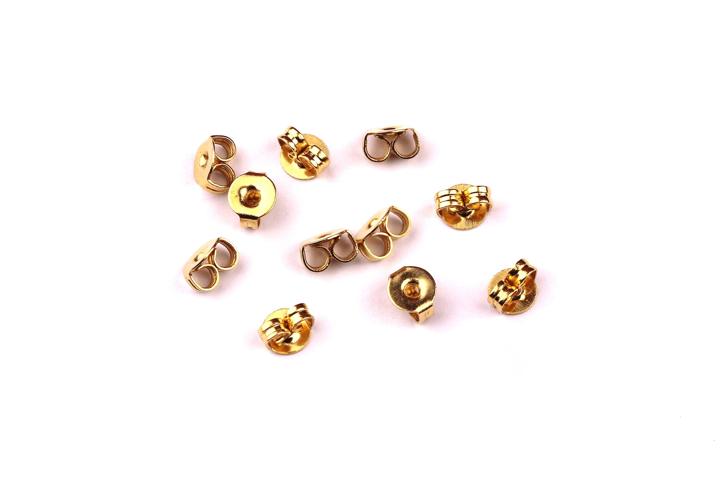 Raw Brass Earring Stud Back - Stopper - Ear Nuts - Ear Wire Backs - Earring Findings- Jewelry Supplies - 5mm - 100pcs - PP1116 - DOMEDBAZAAR