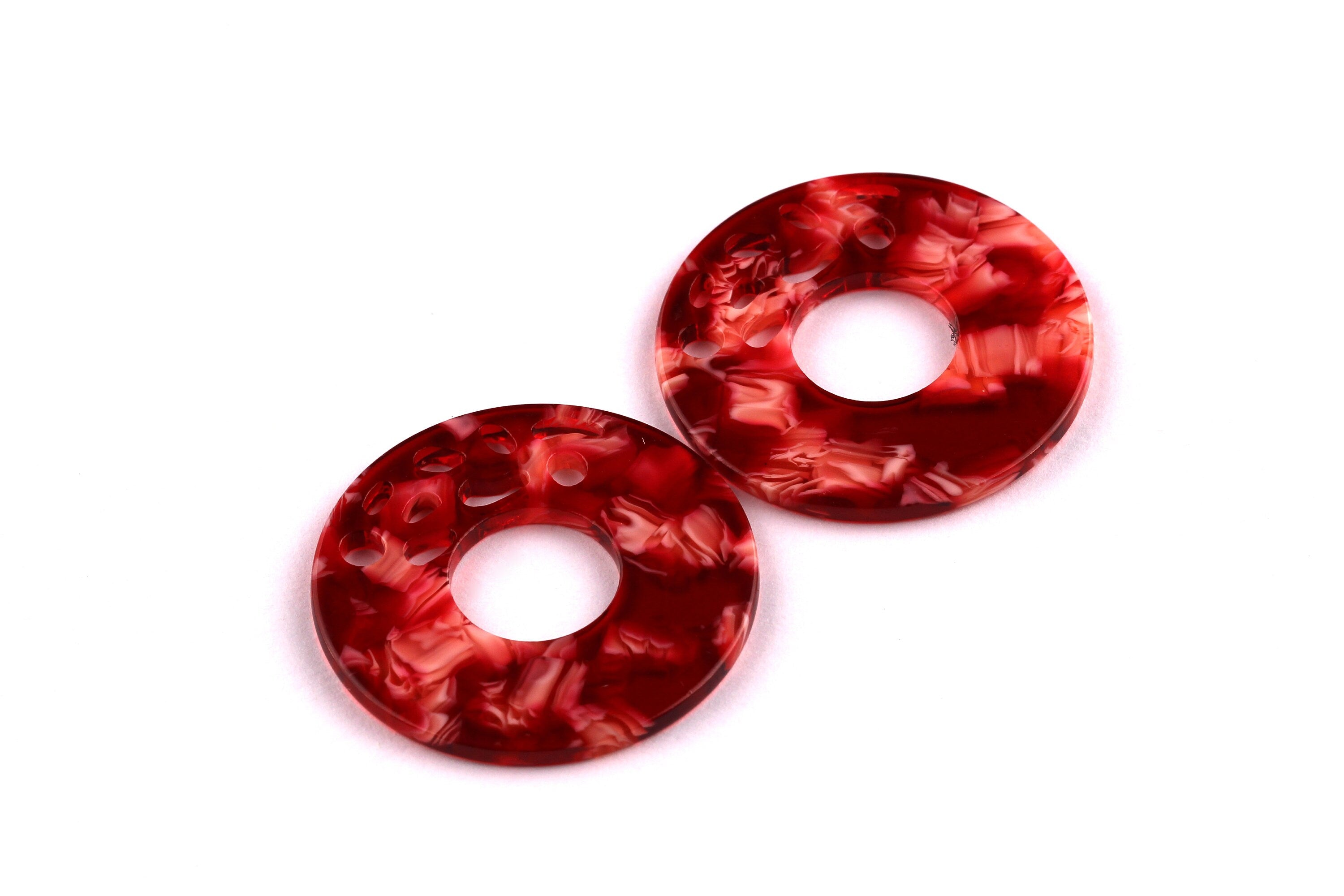 Acetate Circle Charms - Circle Earrings and Pendant - Earring Findings - Jewelry Supplies - Color Code: A29 - 40x2.5mm - AC1032D - DOMEDBAZAAR