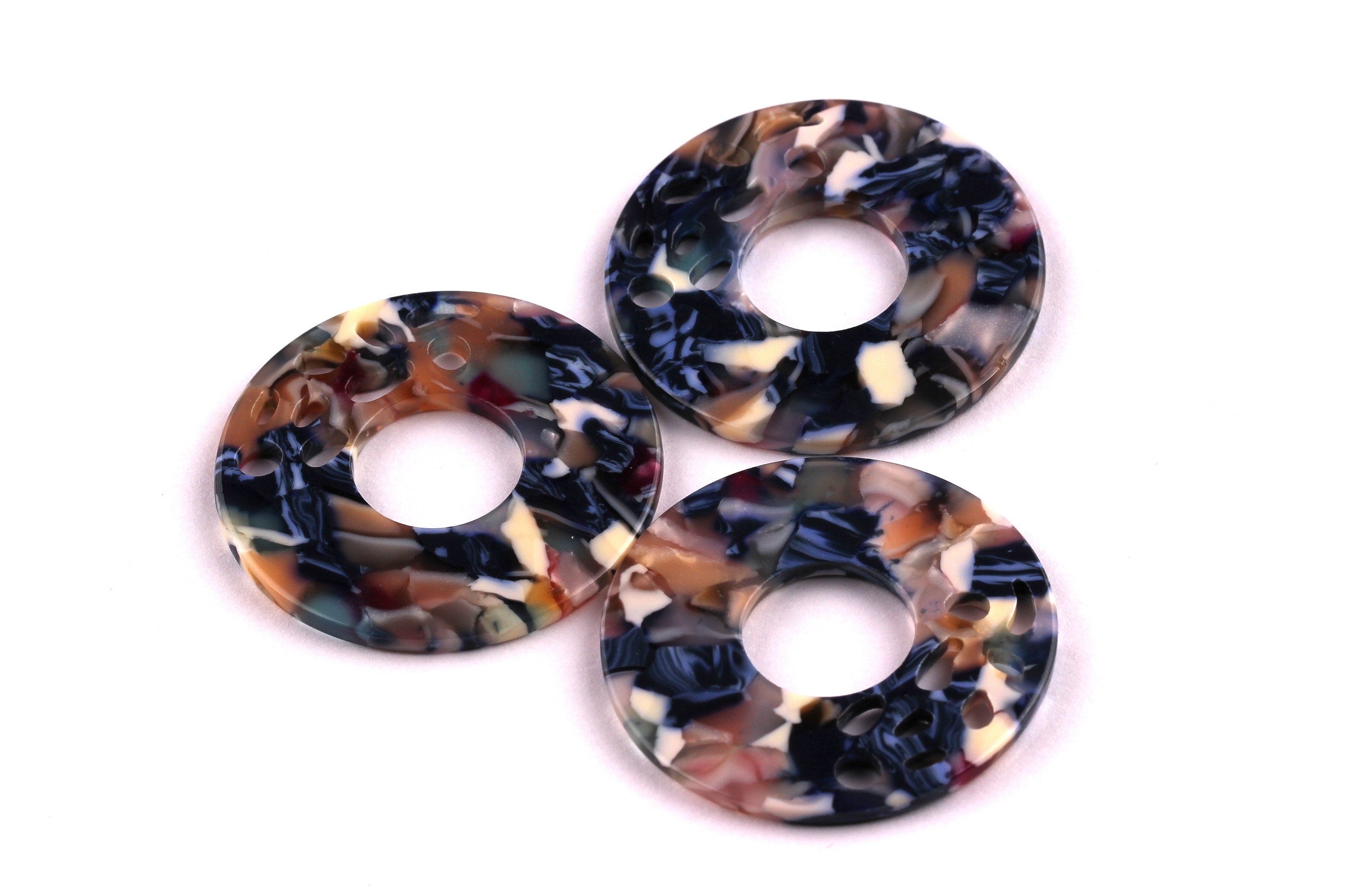 Acetate Circle Charms - Circle Earrings and Pendant - Earring Findings - Jewelry Supplies - Color Code: A19 - 40x2.5mm - AC1032F - DOMEDBAZAAR