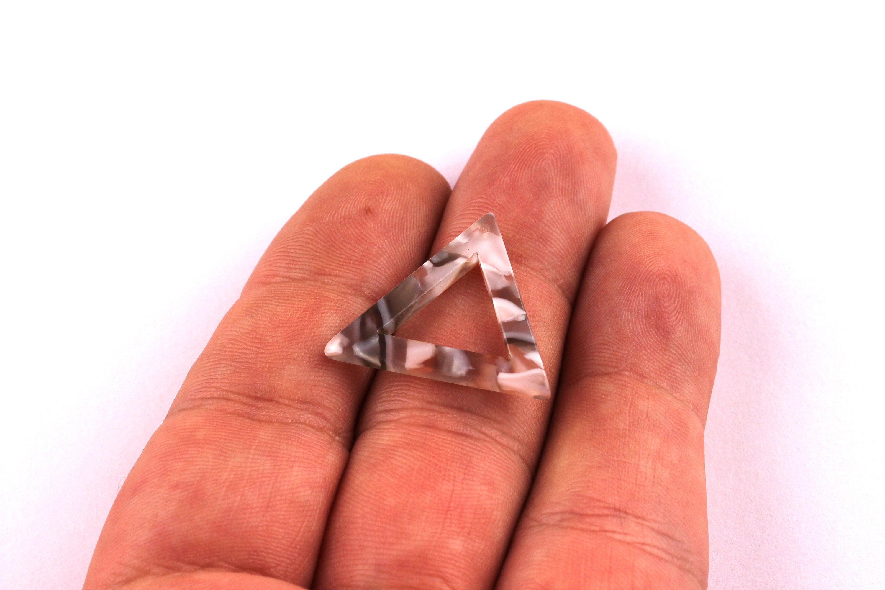 Acetate Triangle Charms - Triangle Earrings and Pendant - Earring Findings - Jewelry Supplies - Color Code: A20 - 22x24x2.6mm - AC1034B - DOMEDBAZAAR