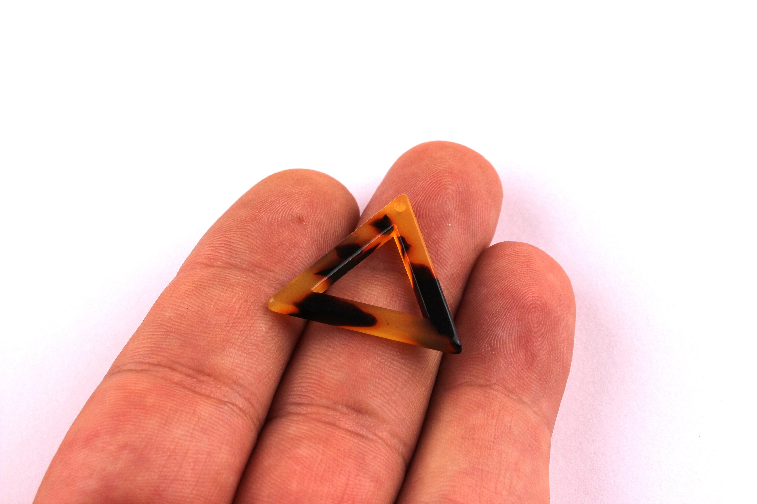 Acetate Triangle Charms - Tortoise Shell Earrings - Triangle Pendant - Jewelry Making Supplies - Color Code: A01 - 22x24x2.5mm - AC1034D - DOMEDBAZAAR