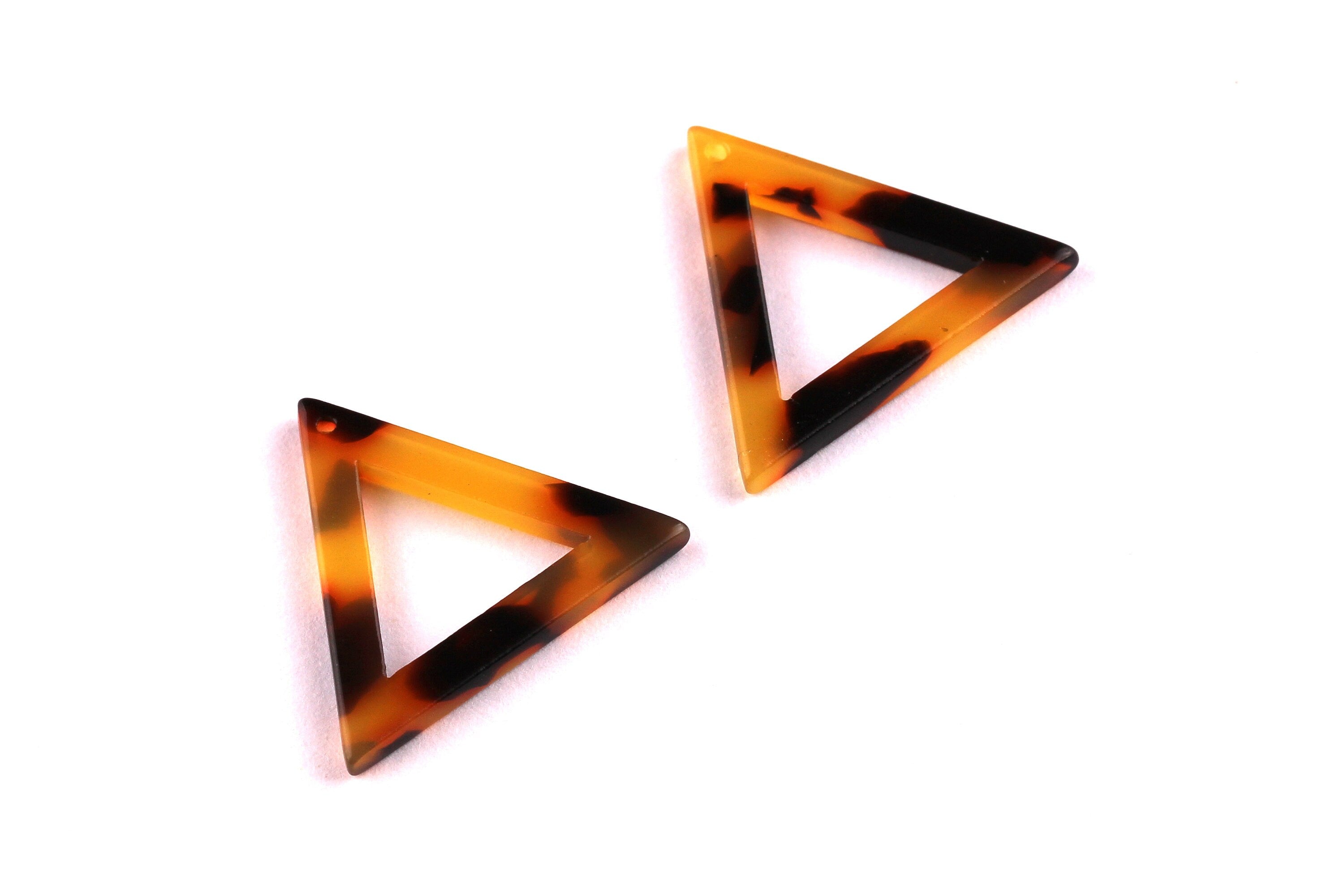 Acetate Triangle Charms - Tortoise Shell Earrings - Triangle Pendant - Jewelry Making Supplies - Color Code: A01 - 22x24x2.5mm - AC1034D - DOMEDBAZAAR