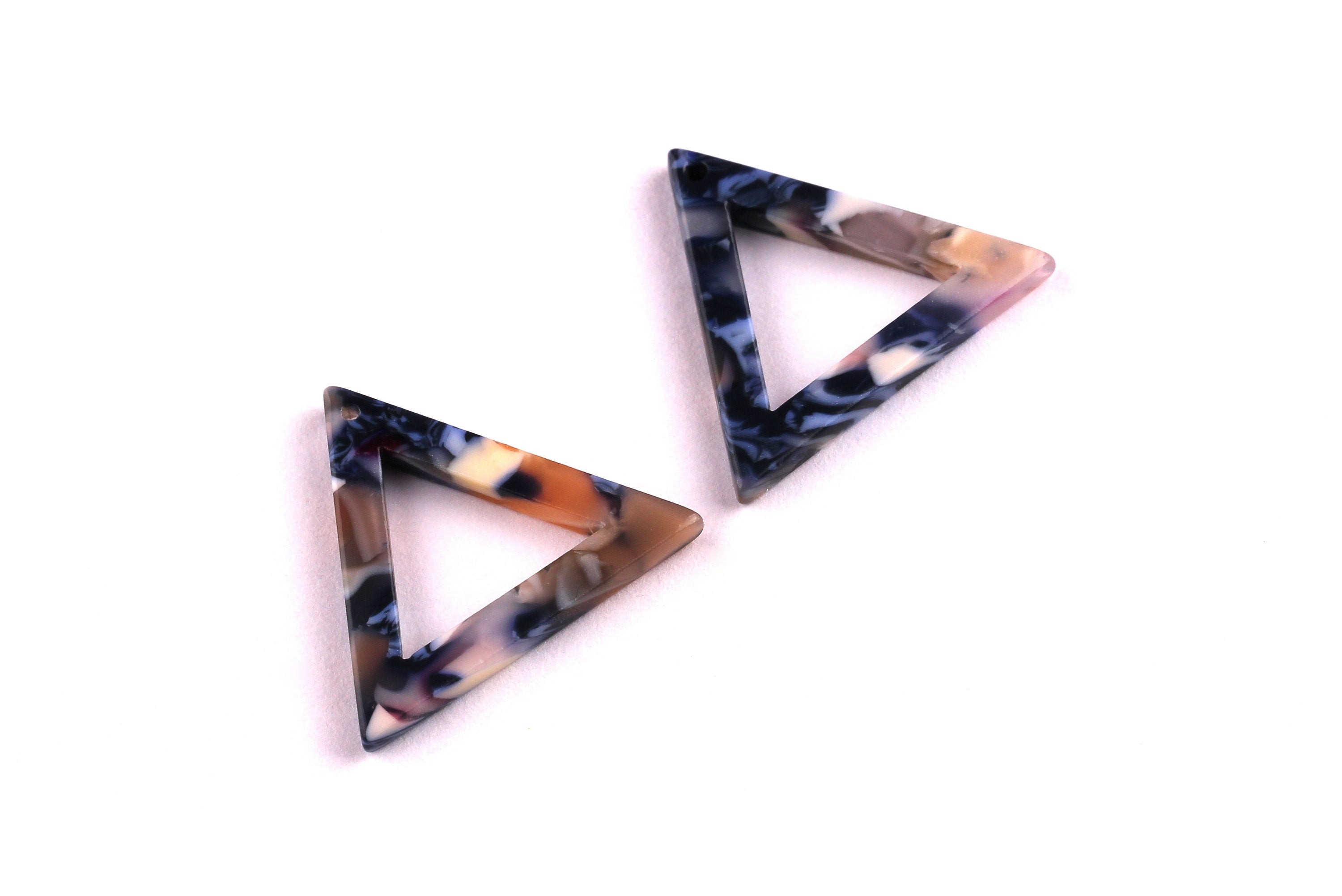Acetate Triangle Charms - Triangle Earrings and Pendant - Earring Findings - Jewelry Supplies - Color Code: A19 - 22x24x2.5mm - AC1034E - DOMEDBAZAAR