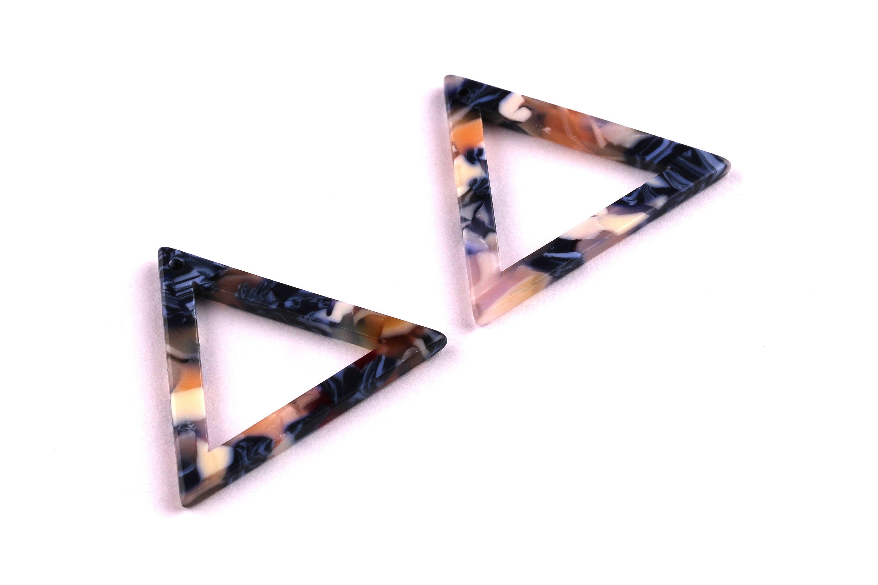 Acetate Triangle Charms - Triangle Earrings and Pendant - Earring Findings - Jewelry Supplies - Color Code: A19 - 30x34x2.5mm - AC1035A - DOMEDBAZAAR