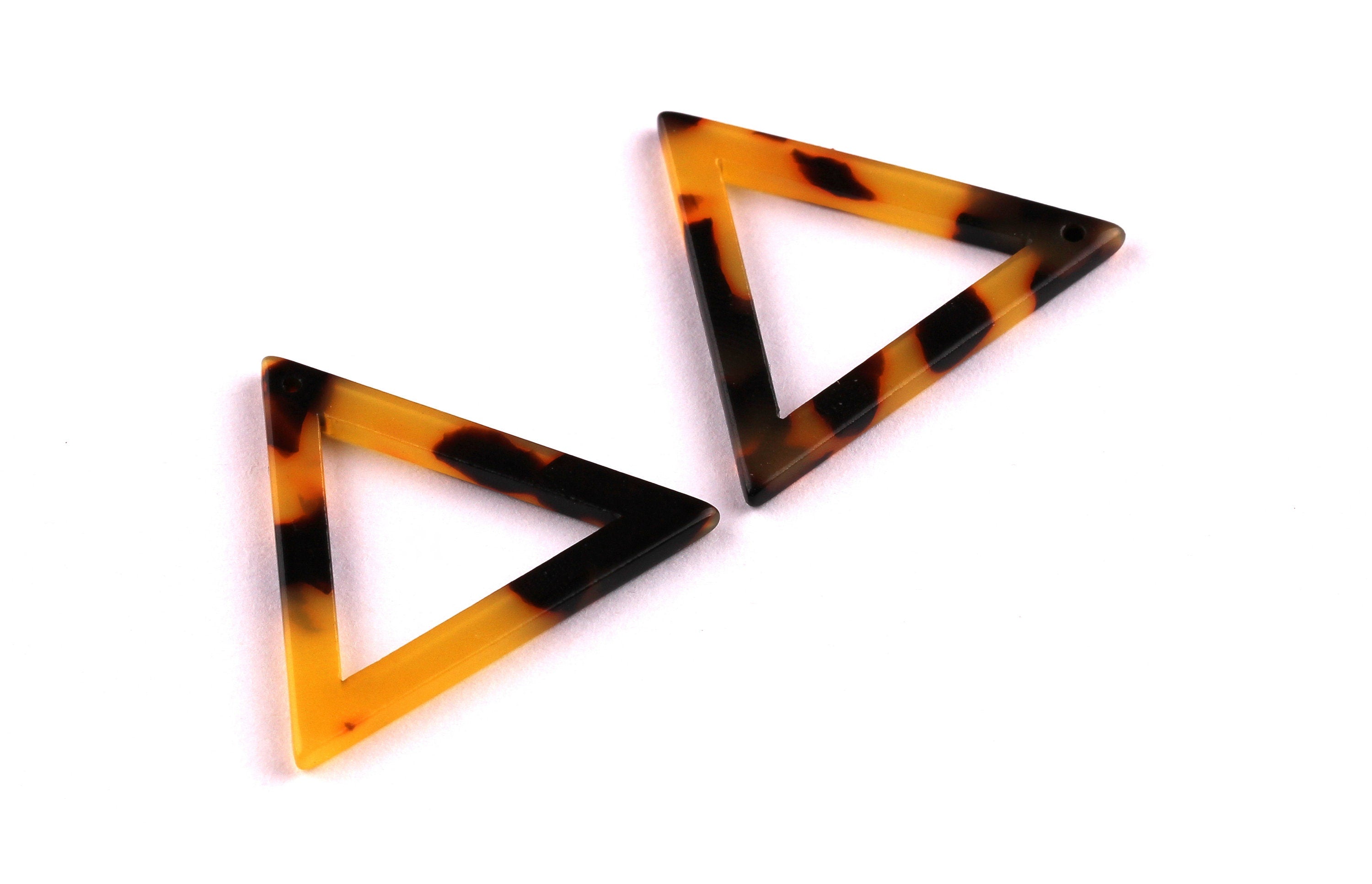 Acetate Triangle Charms - Tortoise Shell Earrings - Triangle Pendant - Jewelry Supplies - Color Code: A01 - 30x34x2.5mm - AC1035F - DOMEDBAZAAR