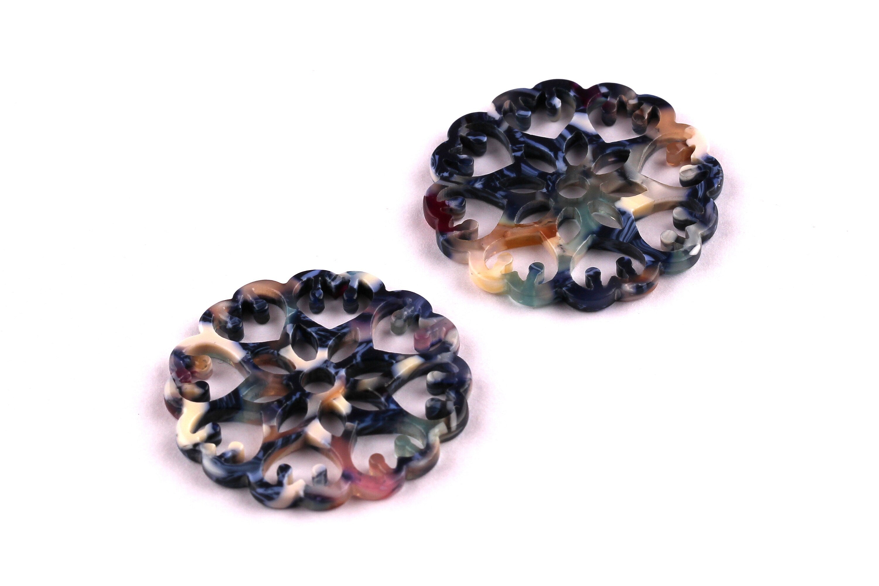 Acetate Snowflake Charms - Snowflake Earrings and Pendant - Earring Findings - Jewelry Supplies - Color Code: A19 - 35x2.5mm - AC1037B - DOMEDBAZAAR