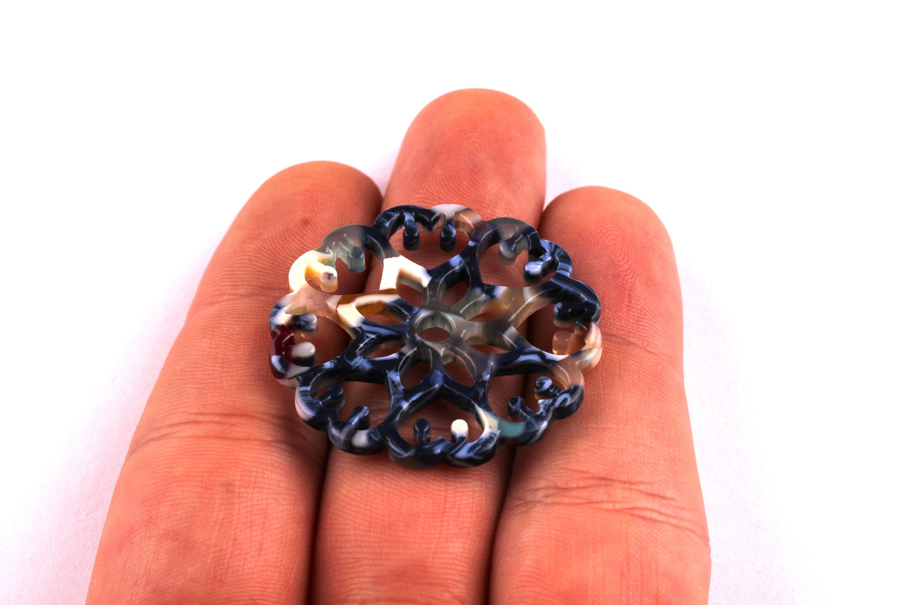 Acetate Snowflake Charms - Snowflake Earrings and Pendant - Earring Findings - Jewelry Supplies - Color Code: A19 - 35x2.5mm - AC1037B - DOMEDBAZAAR