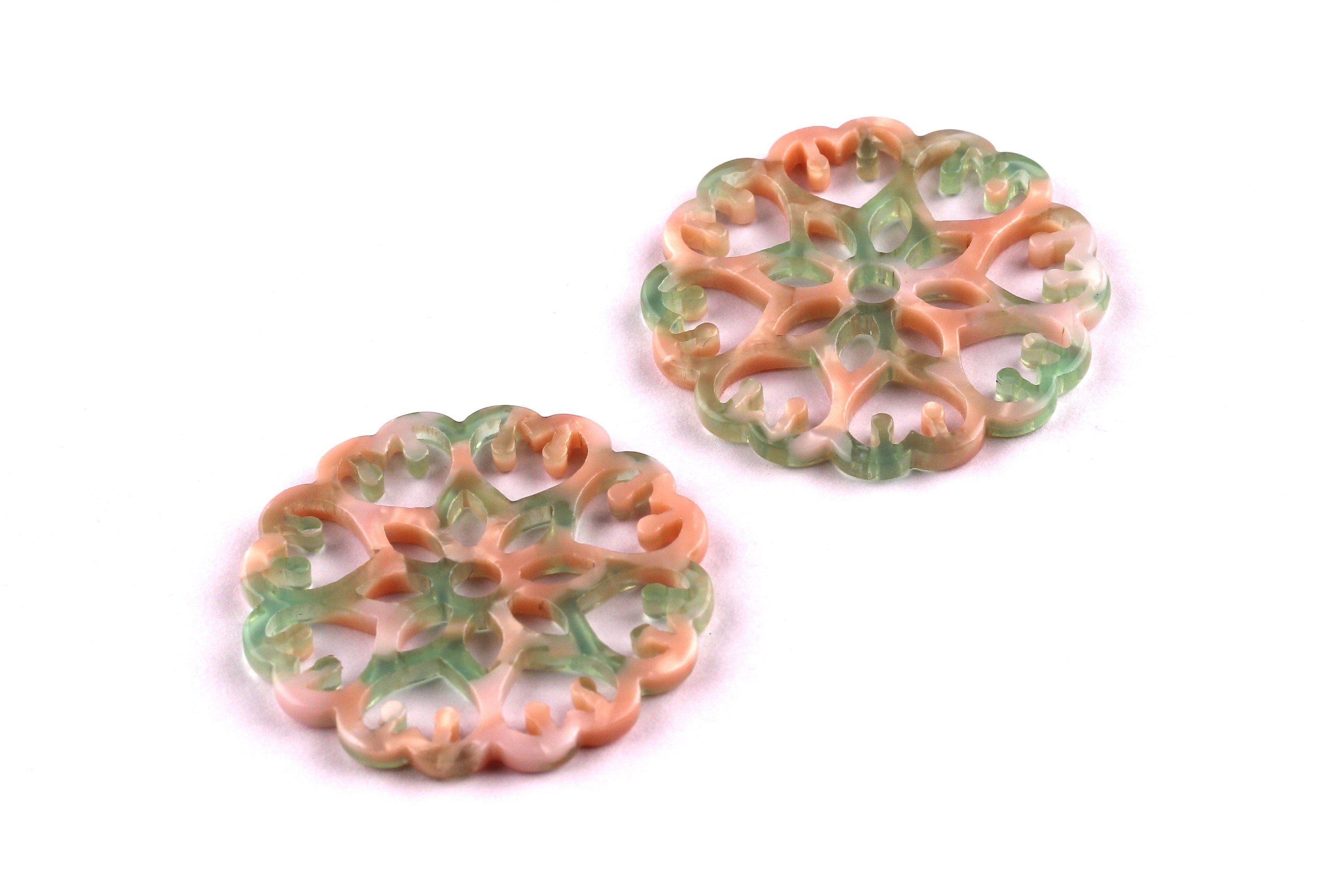 Acetate Snowflake Charms - Snowflake Earrings and Pendant - Earring Findings - Jewelry Supplies - Color Code: A38 - 35x2.5mm - AC1037D - DOMEDBAZAAR