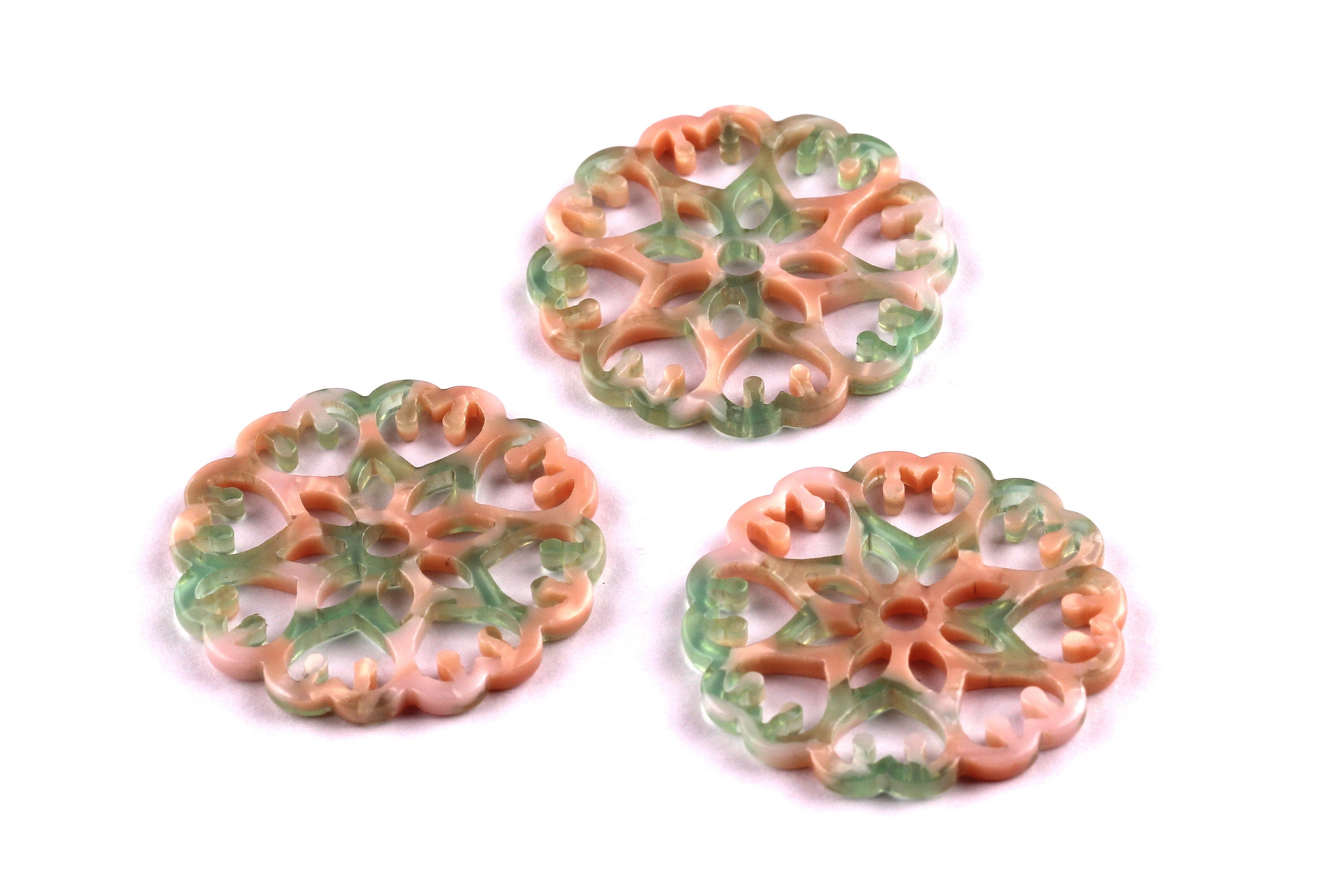 Acetate Snowflake Charms - Snowflake Earrings and Pendant - Earring Findings - Jewelry Supplies - Color Code: A38 - 35x2.5mm - AC1037D - DOMEDBAZAAR