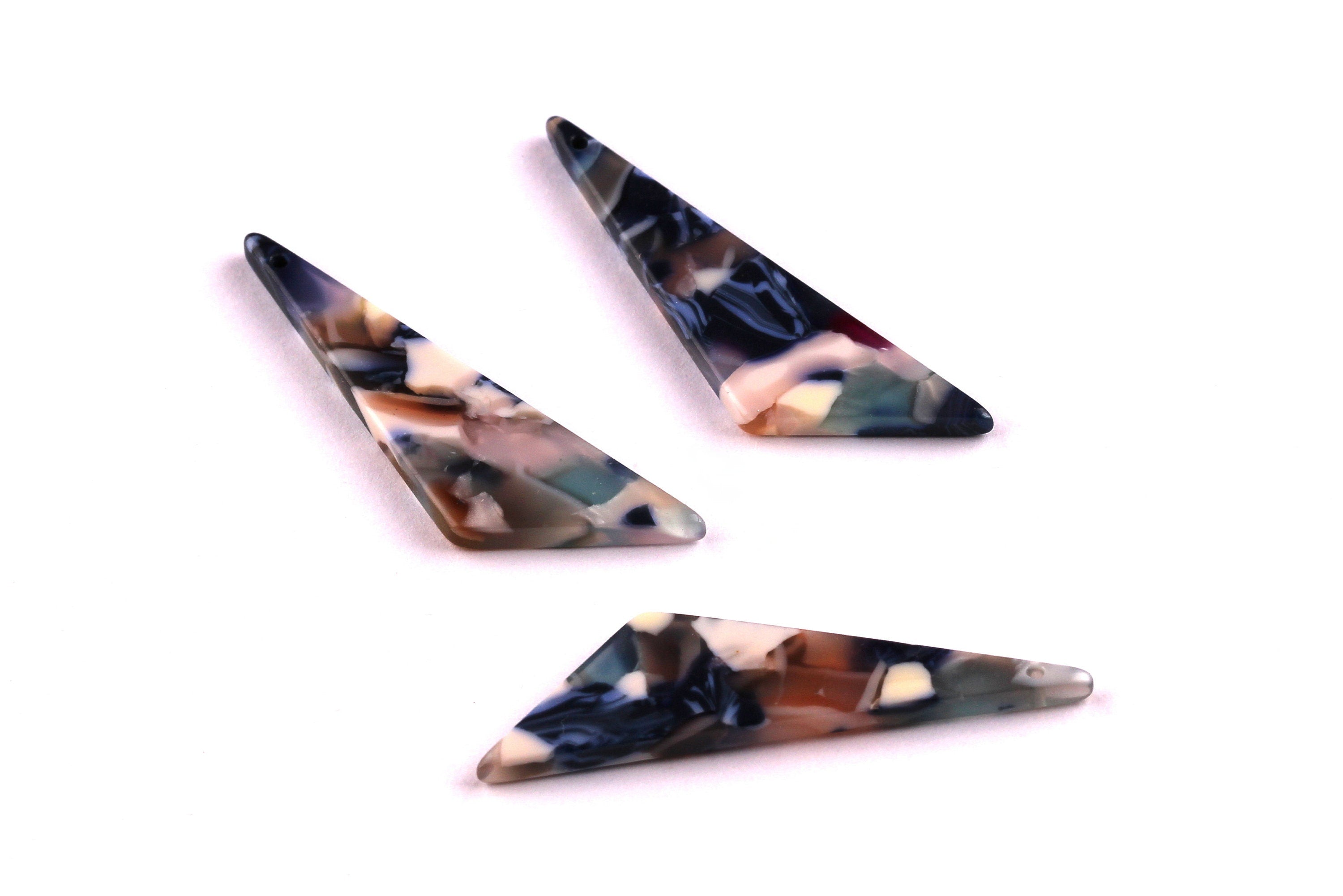 Acetate Triangle Charms - Triangle Earrings and Pendant - Earring Findings - Jewelry Supplies - Color Code: A19 - 40x11.5x2.5mm - AC1038A - DOMEDBAZAAR