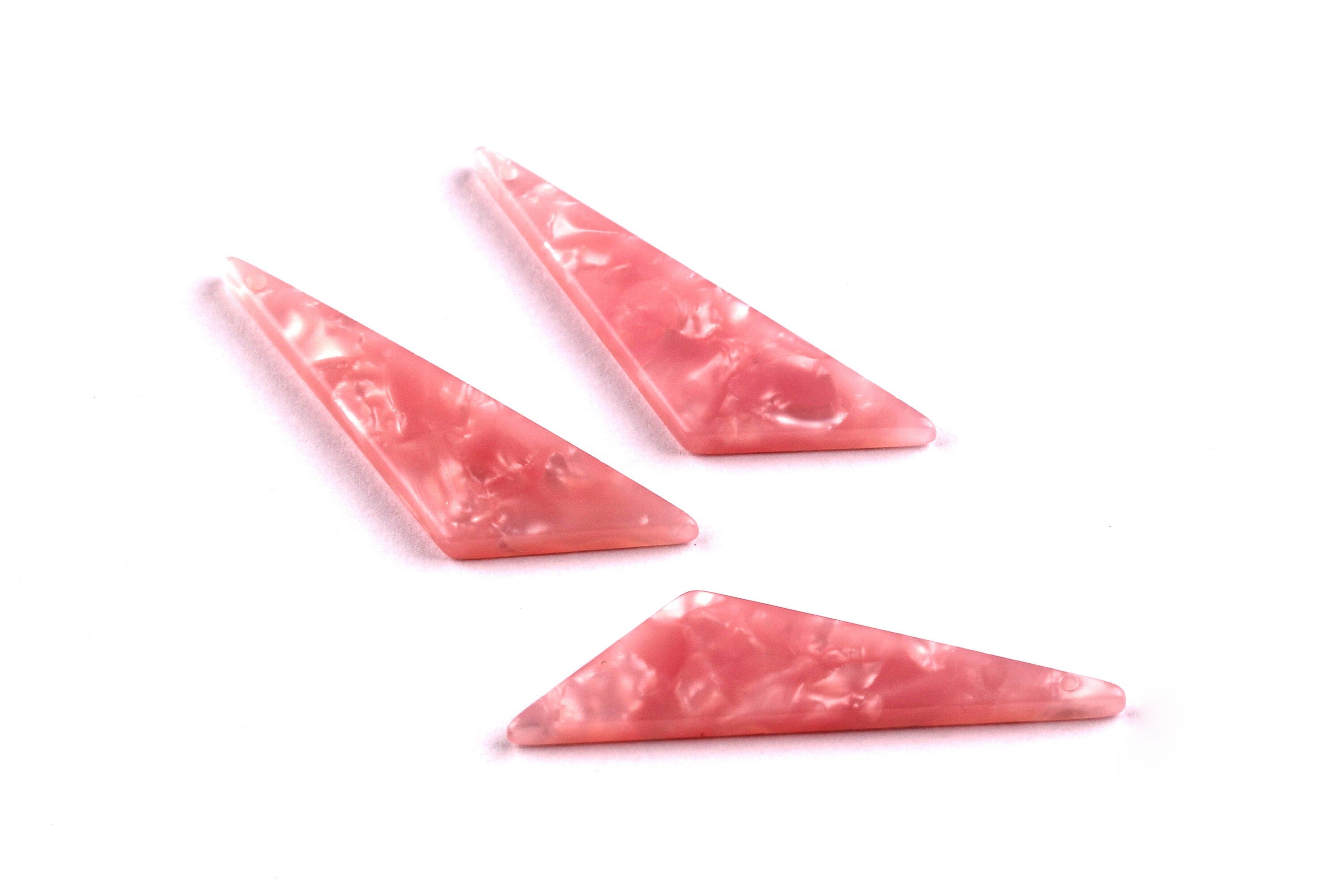 Acetate Triangle Charms - Triangle Earrings and Pendant - Earring Findings - Jewelry Supplies - Color Code: A28 - 40x11.5x2.5mm - AC1038B - DOMEDBAZAAR