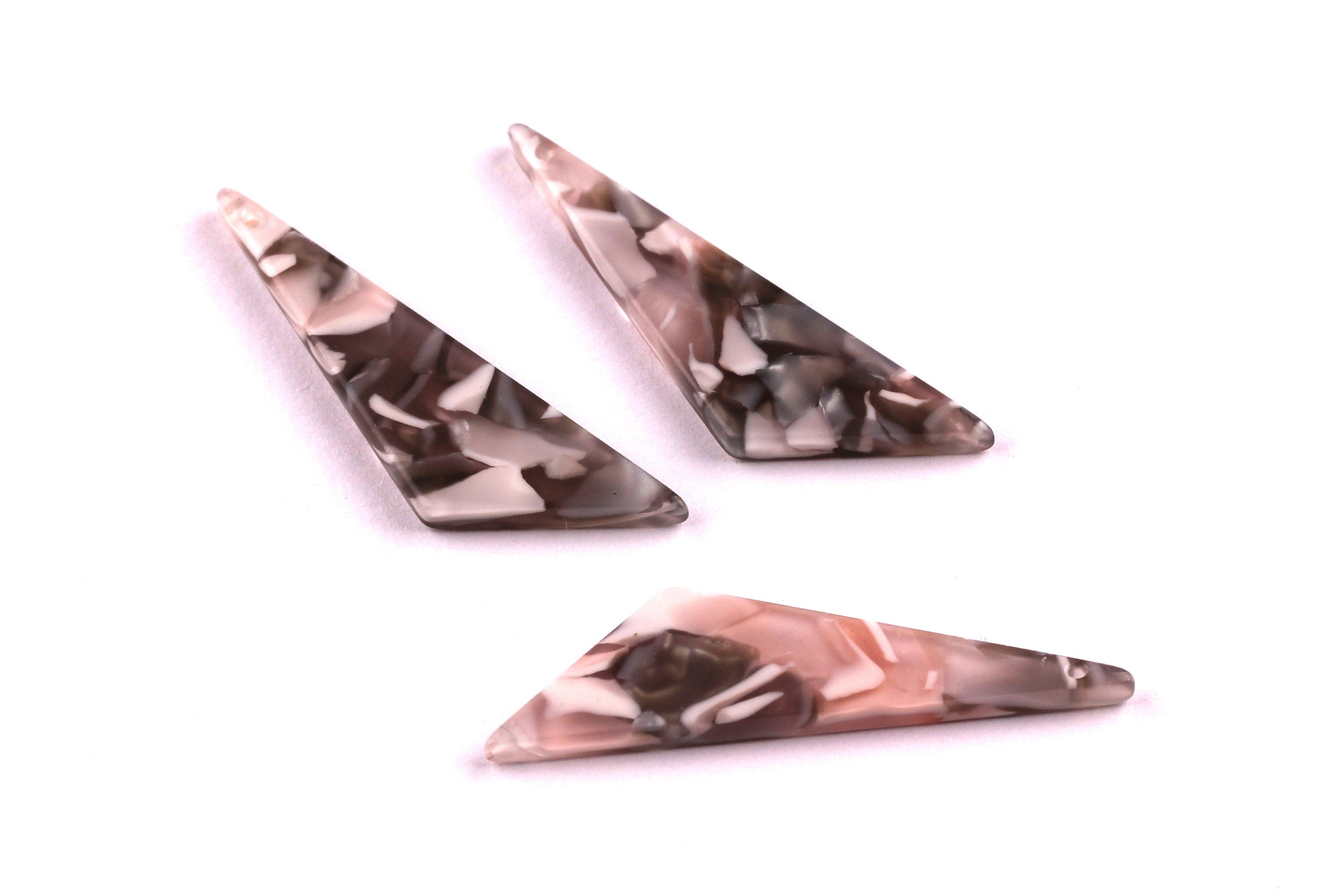 Acetate Triangle Charms - Triangle Earrings and Pendant - Earring Findings - Jewelry Supplies - Color Code: A20 - 40x11.5x2.5mm - AC1038D - DOMEDBAZAAR