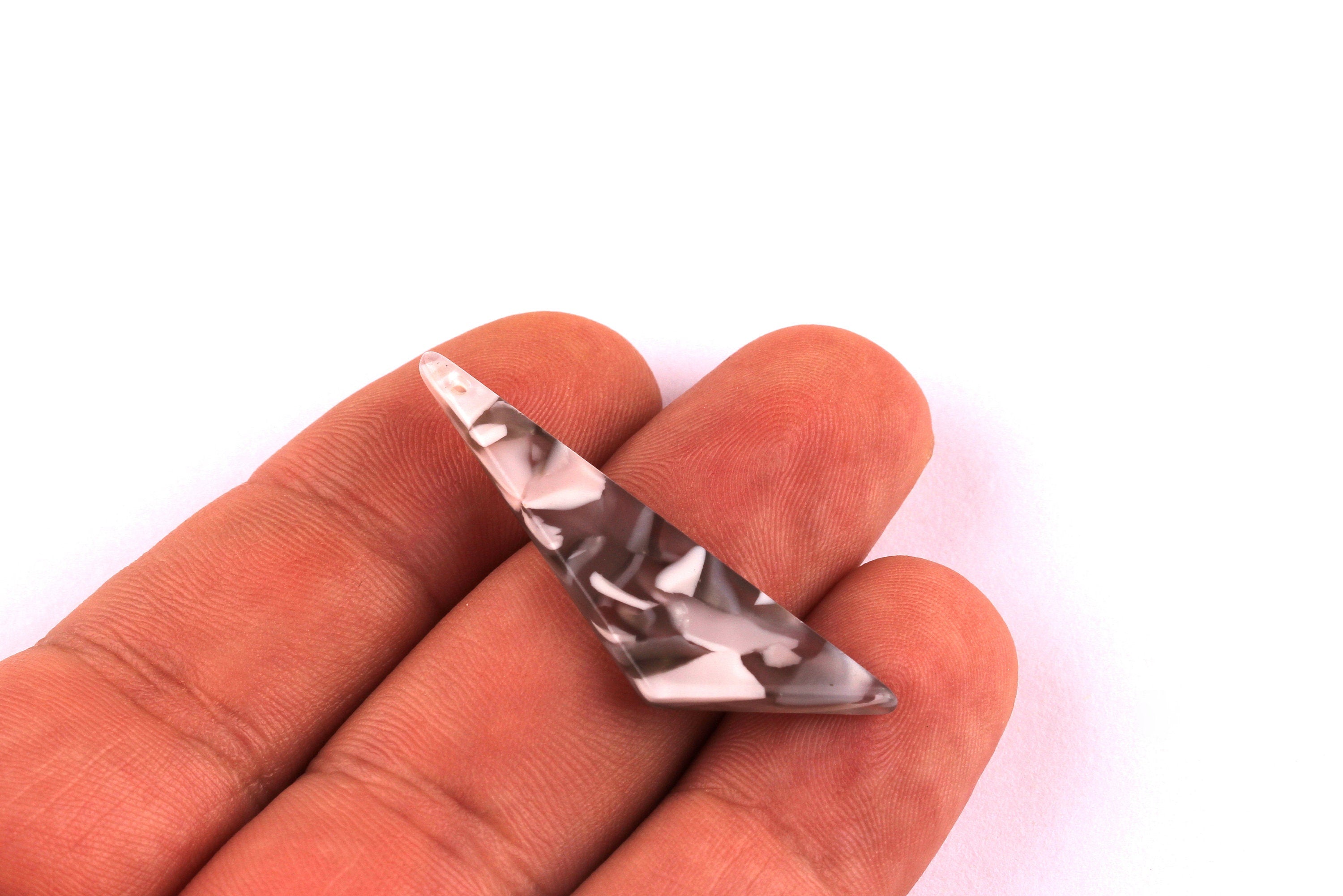 Acetate Triangle Charms - Triangle Earrings and Pendant - Earring Findings - Jewelry Supplies - Color Code: A20 - 40x11.5x2.5mm - AC1038D - DOMEDBAZAAR