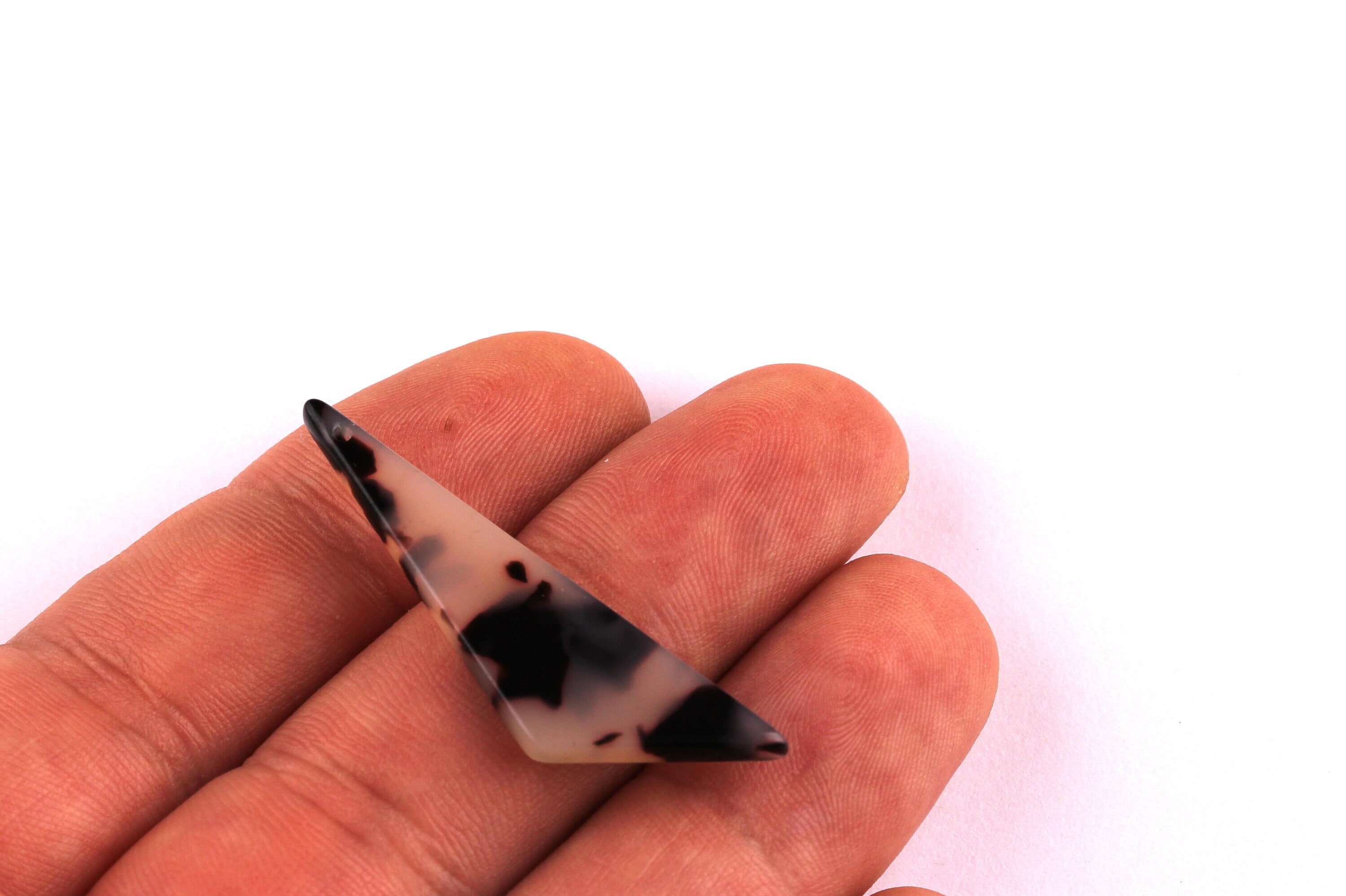 Acetate Triangle Charms - Blonde Tortoise Shell Earrings - Triangle Earrings and Pendant - Color Code: A07 - 40x11.5x2.5mm - AC1038E - DOMEDBAZAAR