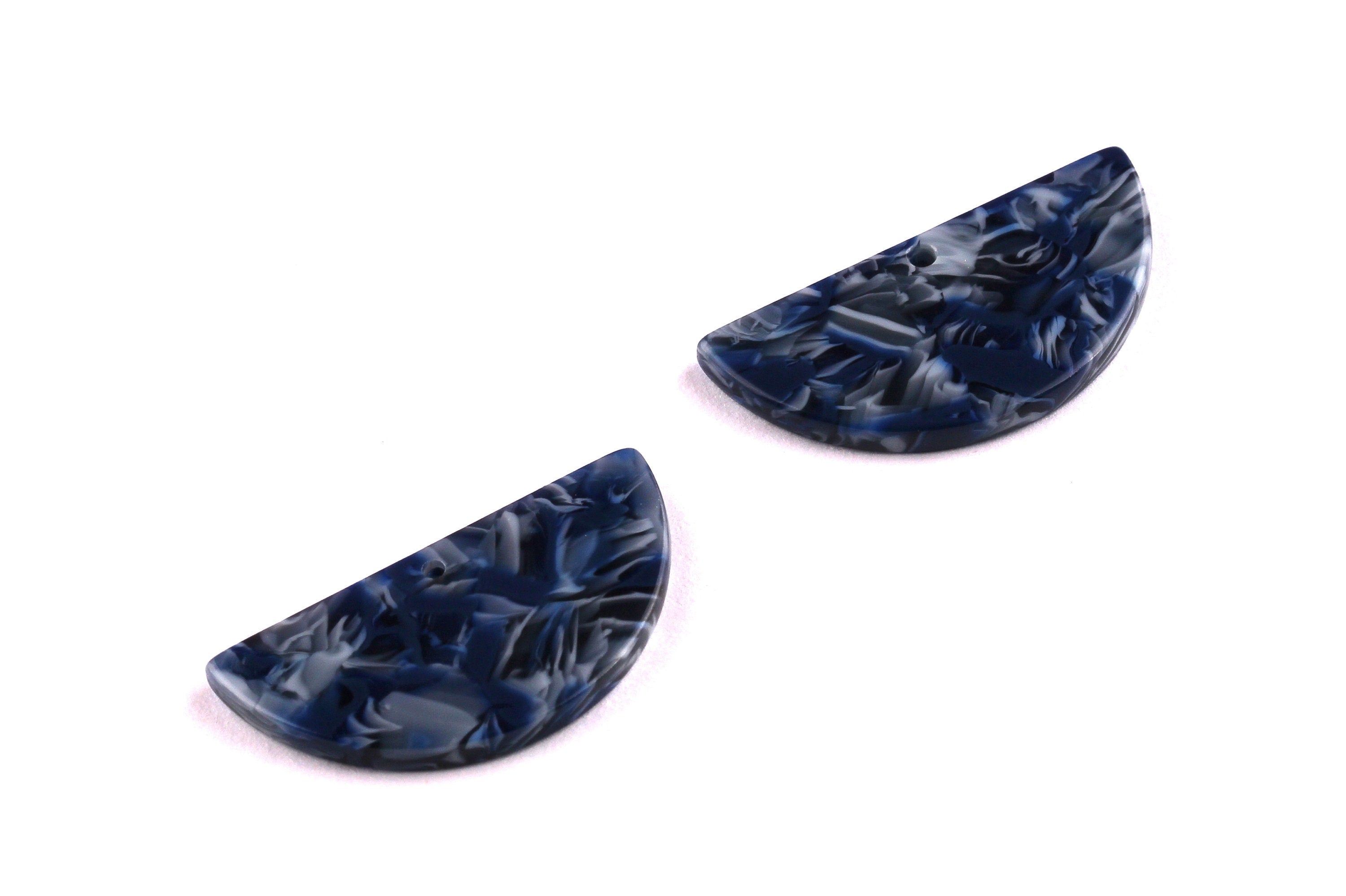 Acetate Semicircle Charms - Semicircle Earrings & Pendant - Earring Findings - Jewelry Supplies - Color Code: A83 - 14x28.5x2.5mm - AC1039C - DOMEDBAZAAR